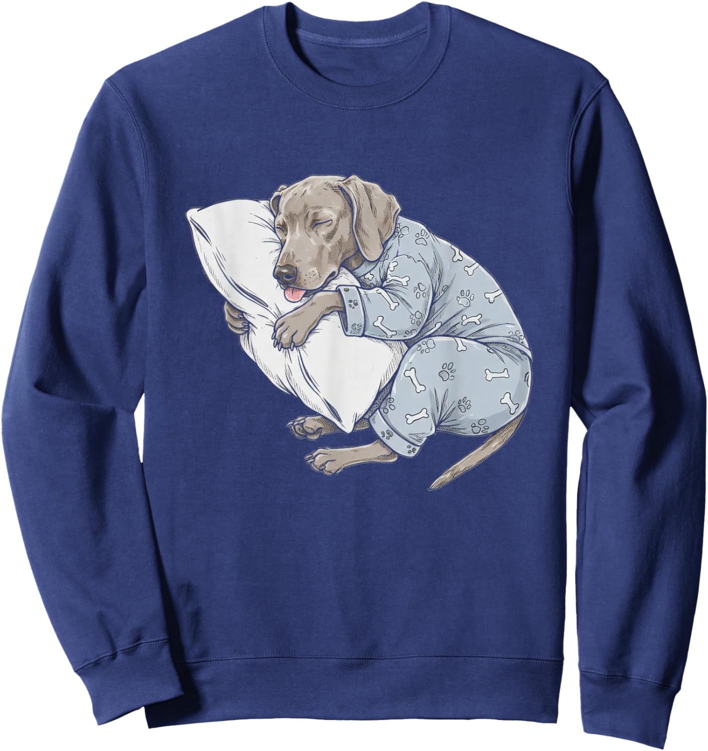 Funny Sleepy Weimaraner Pajama Men Women Kids Sweatshirt - Sweatshirt | Navy