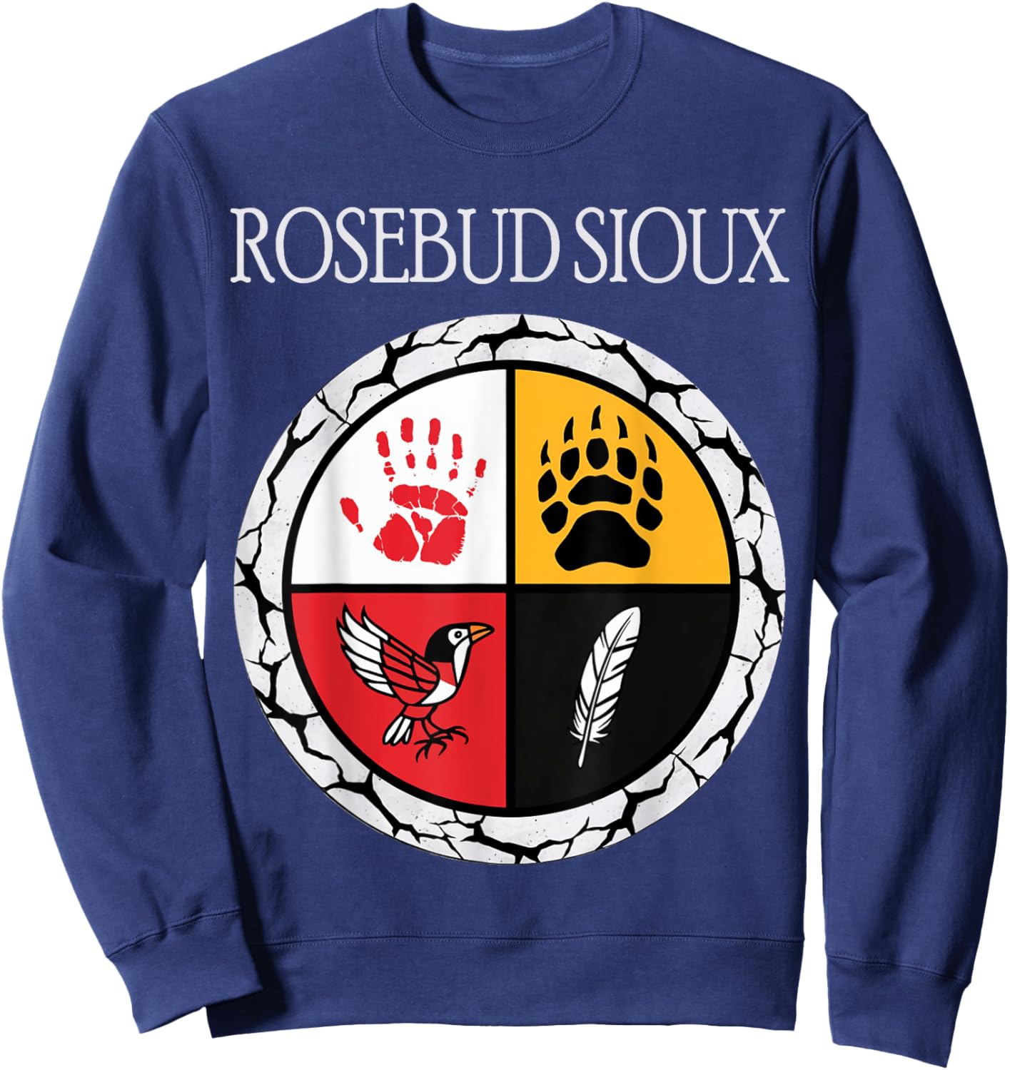 Rosebud Sioux Native American Medicine Wheel Sweatshirt - Sweatshirt | Navy