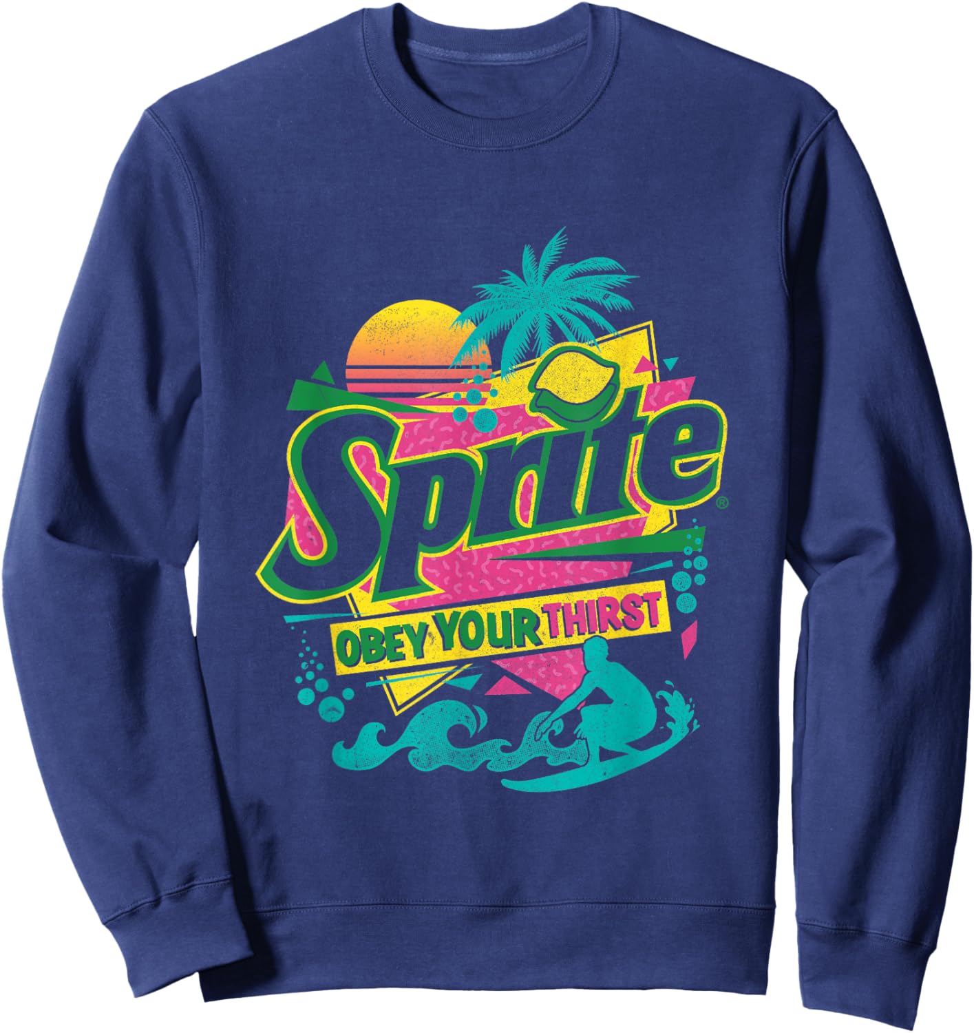 Sprite Retro 90s Beach Obey Your Thirst Men Women Sweatshirt - Sweatshirt | Navy
