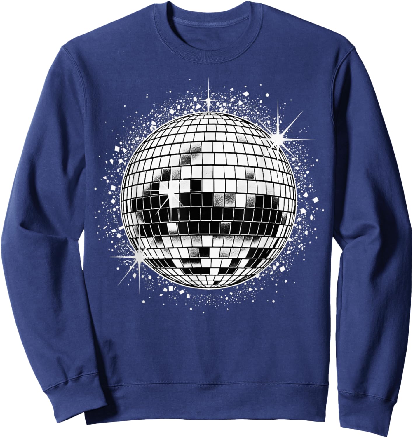 Black and White Disco Ball Sweatshirt - Sweatshirt | Navy