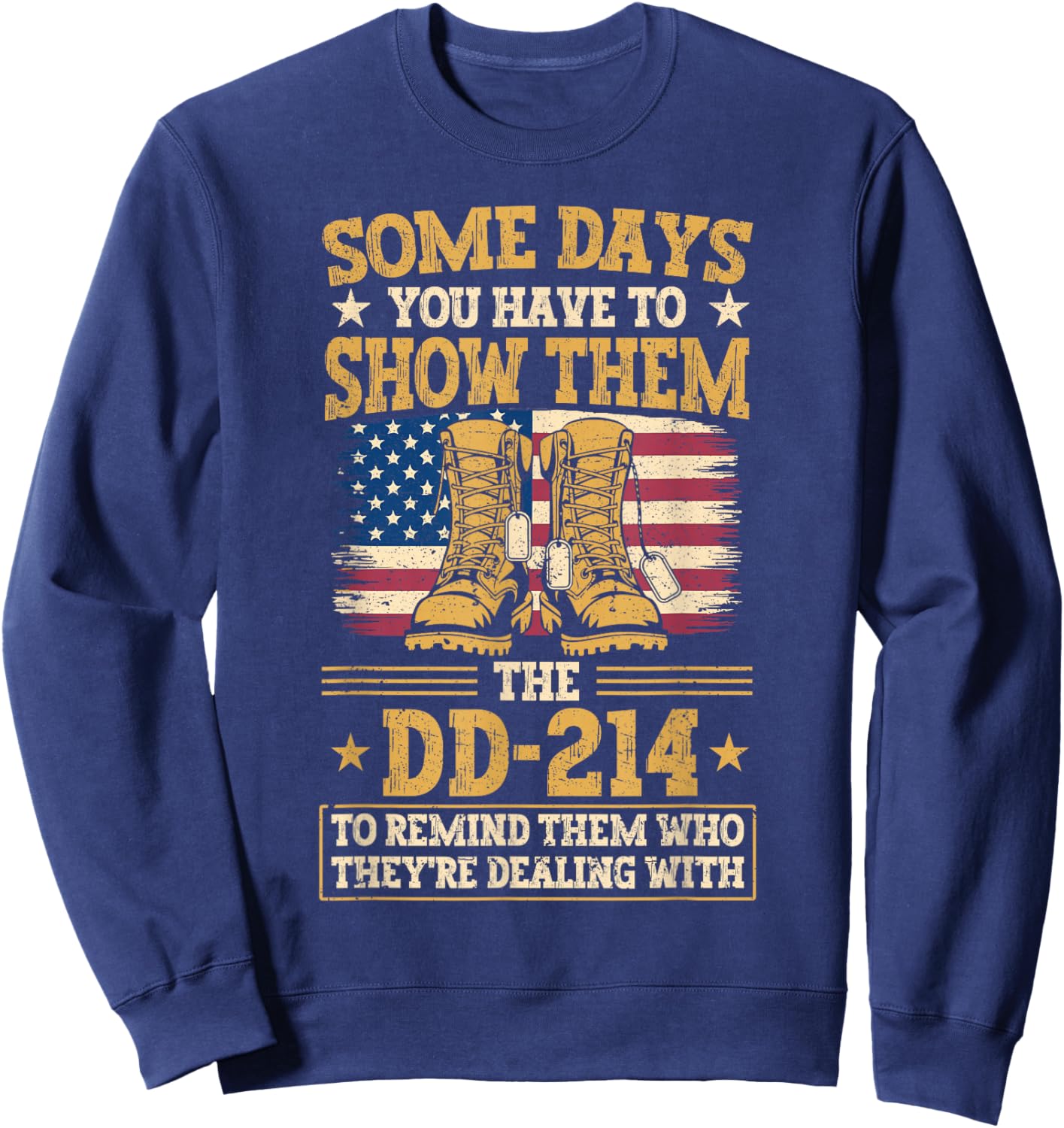 Grumpy Vet & Retired Military Gifts Grumpy Old Veteran - Black, Small - Military Veteran Sweatshirt - Sweatshirt | Navy