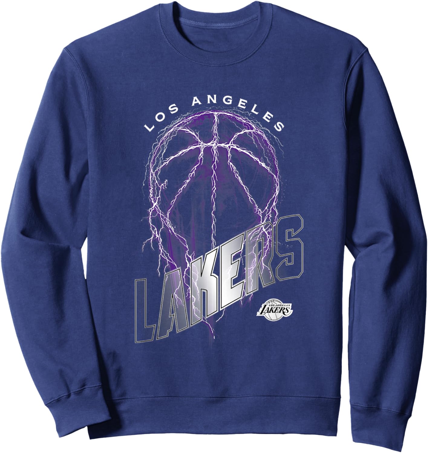 NBA Los Angeles Lakers Lightning Bolt Basketball Logo Sweatshirt - Sweatshirt | Navy
