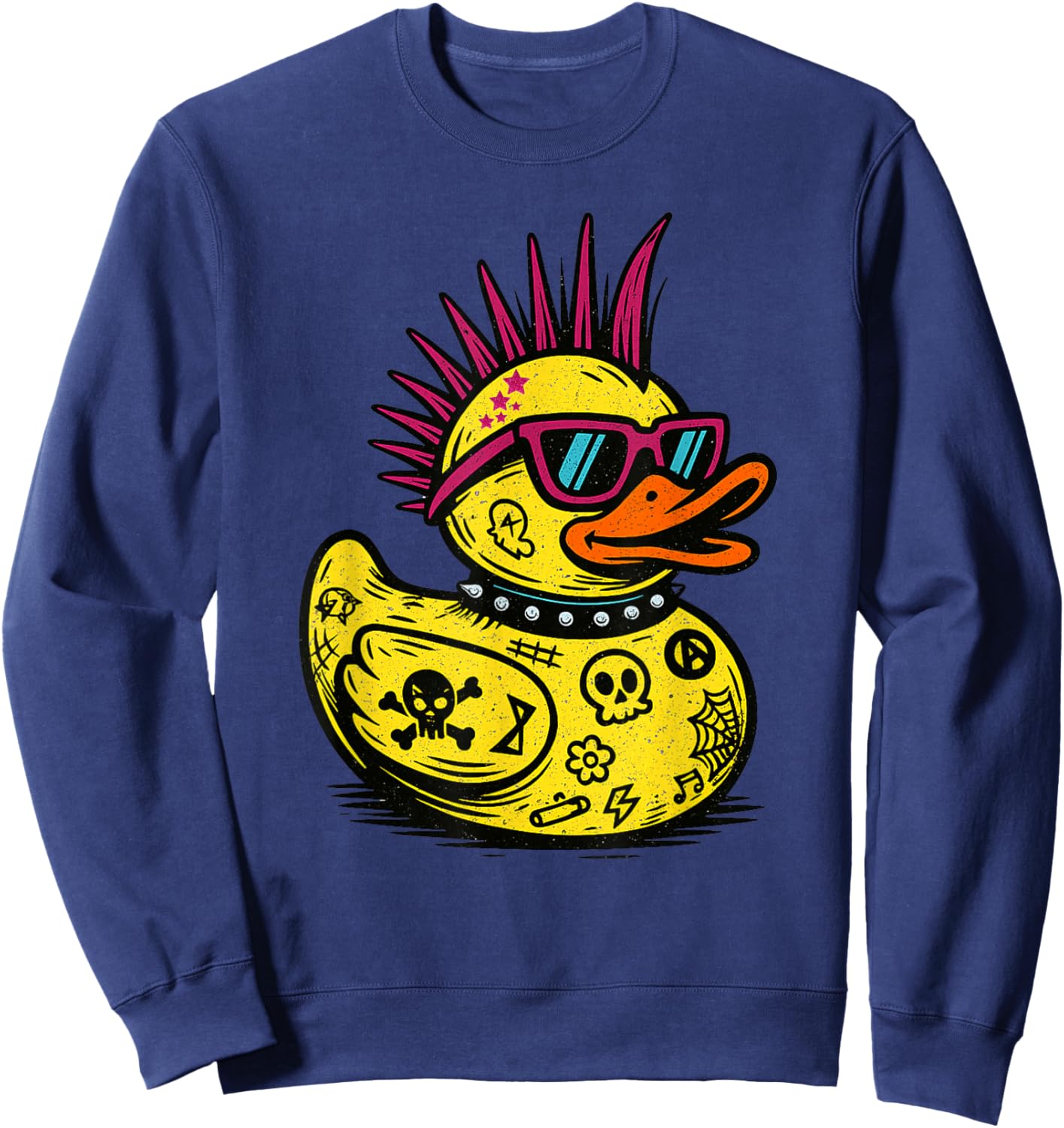 Punk Duck Duckling Punkrocker Kleinkind Sonnenbrille Sweatshirt - Sweatshirt | Navy