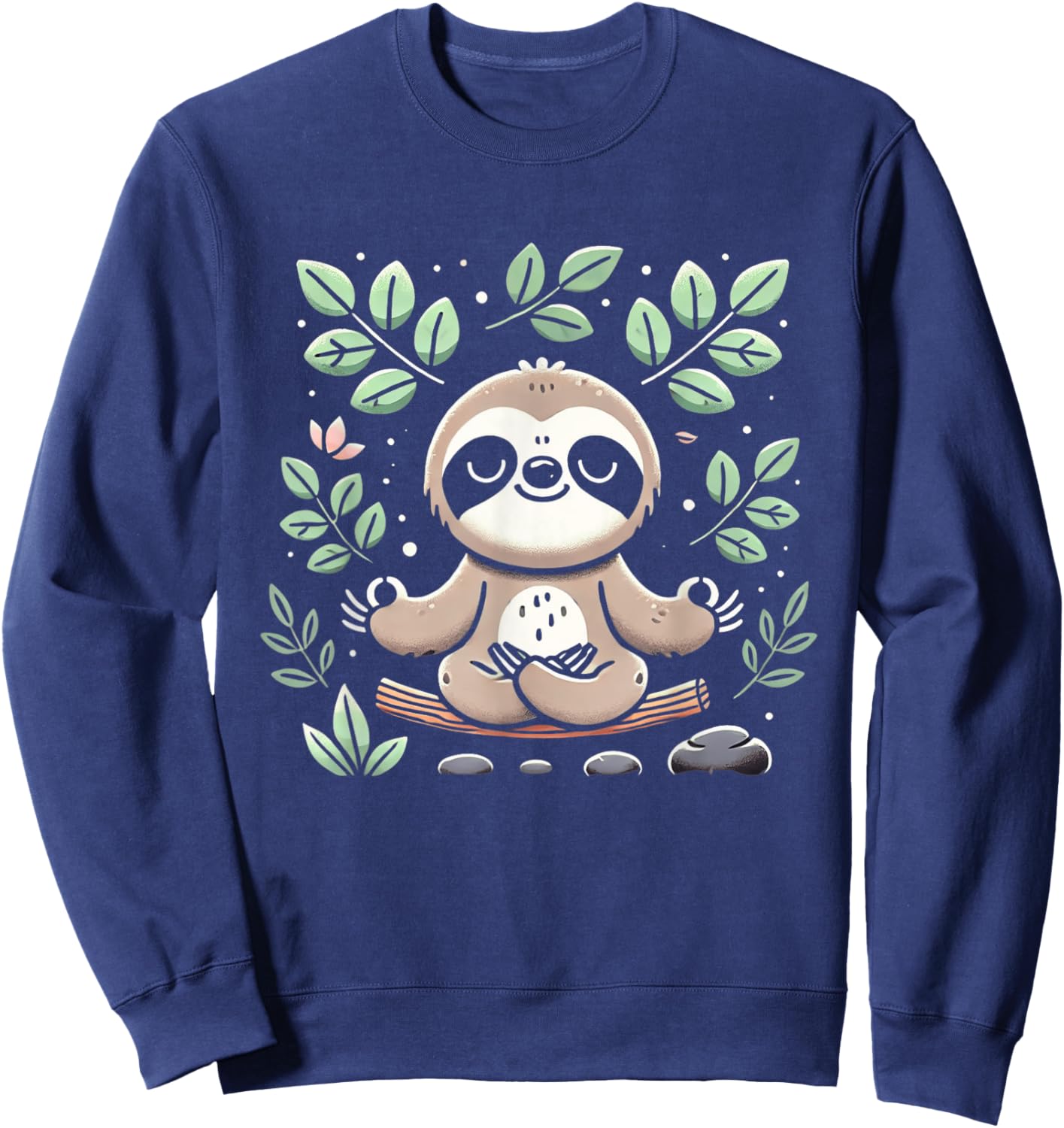 Cute Funny Sloth Meditating Meditation Peace Zen Sloth Sweatshirt - Sweatshirt | Navy