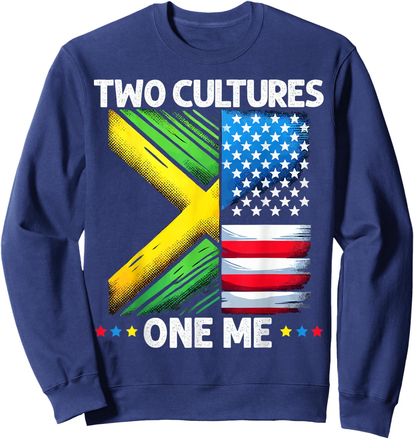 Half Jamaican Half American USA Flag Jamaica America Sweatshirt - Sweatshirt | Navy