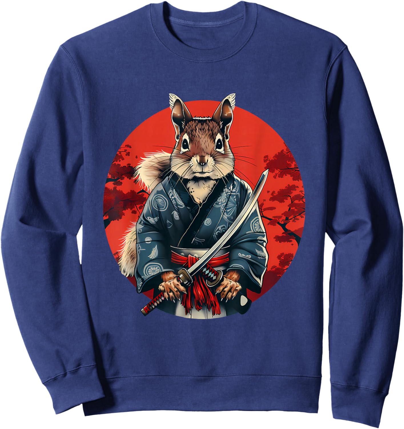 Japanese Samurai Squirrel Japanese Warrior Samurai Squirrel Sweatshirt - Sweatshirt | Navy