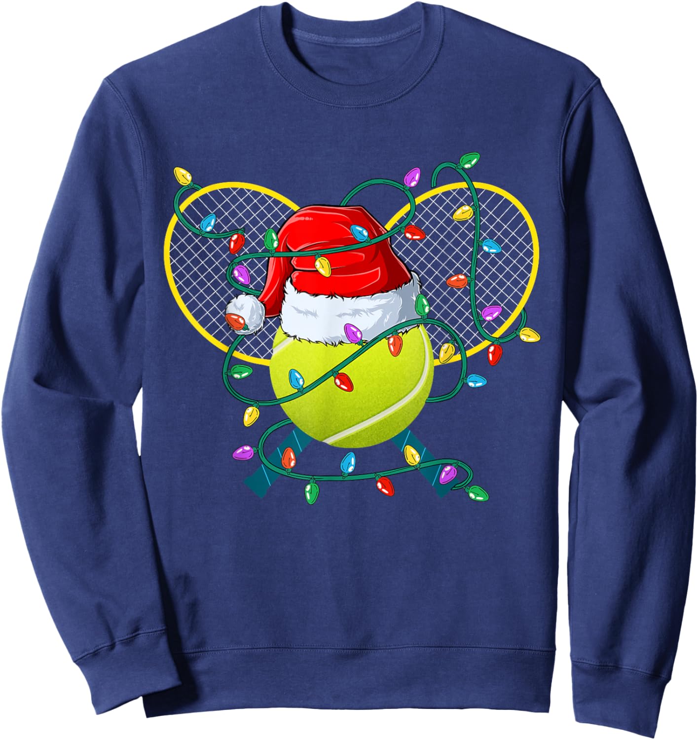 Christmas Tennis Xmas Santa Sports Hat Kids Sweatshirt - Sweatshirt | Navy