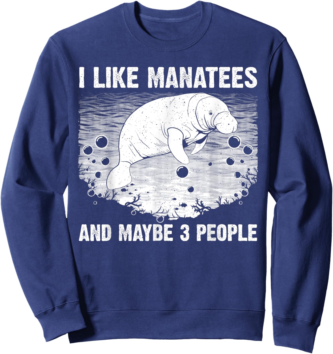 Funny Manatee Design Women Toddlers Manatee Lover Sweatshirt - Sweatshirt | Navy
