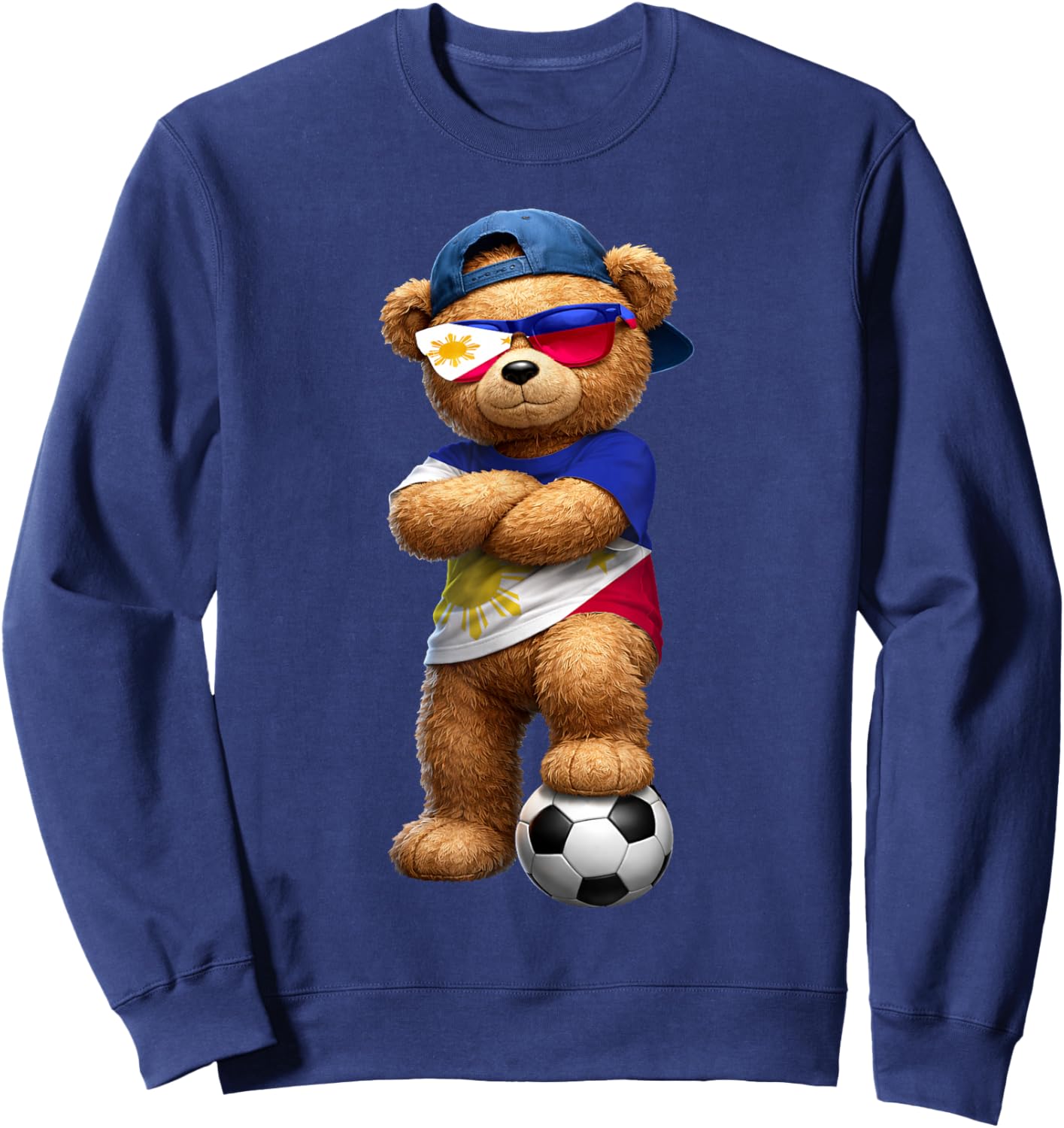 Filipino Flag Teddy Player Sports Outfit for Philippines Sweatshirt - Sweatshirt | Navy