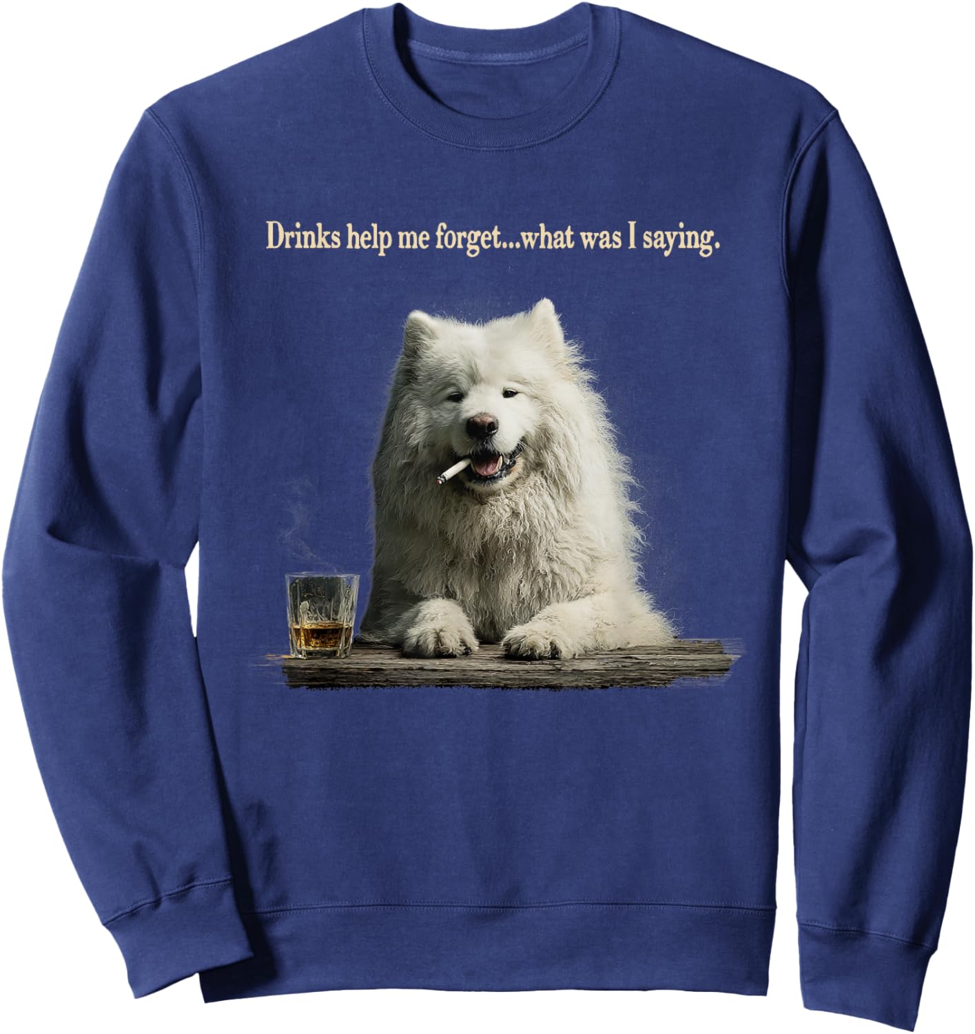 Drôle Samoyède Papa Fête des Pères Homme Femme Sweatshirt - Sweatshirt | Navy