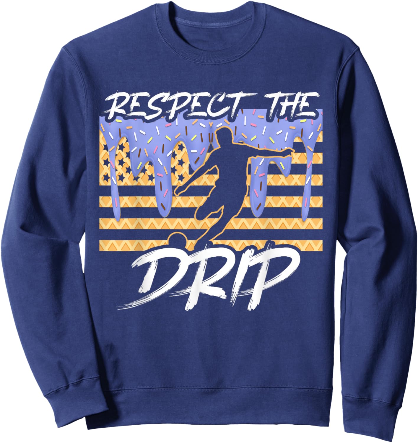 Soccer Drip Boys Dripping Ice Cream Respect The Drip Sweatshirt - Sweatshirt | Navy