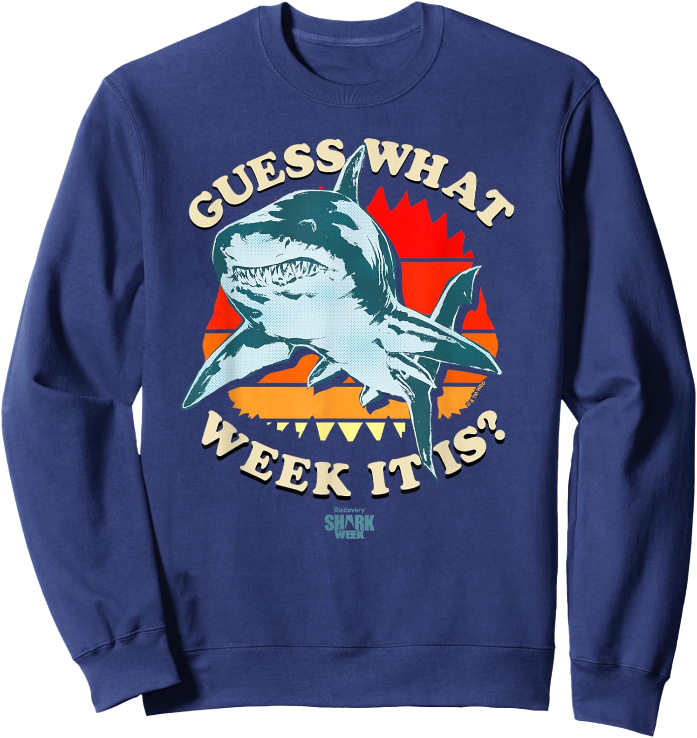 Shark Week Officially Licensed Guess The Week Sweatshirt - Sweatshirt | Navy