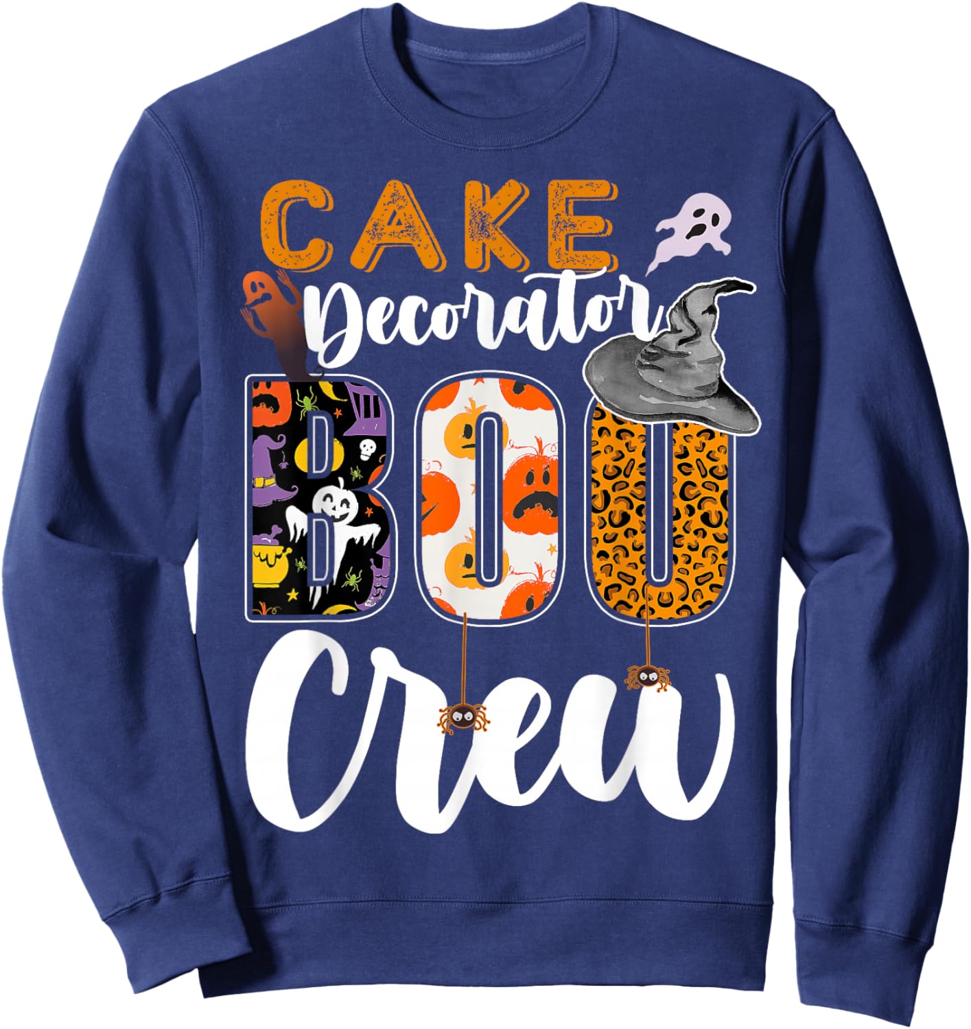 Cake Decorator Boo Crew Halloween Match Pastry Chef Sweatshirt - Sweatshirt | Navy