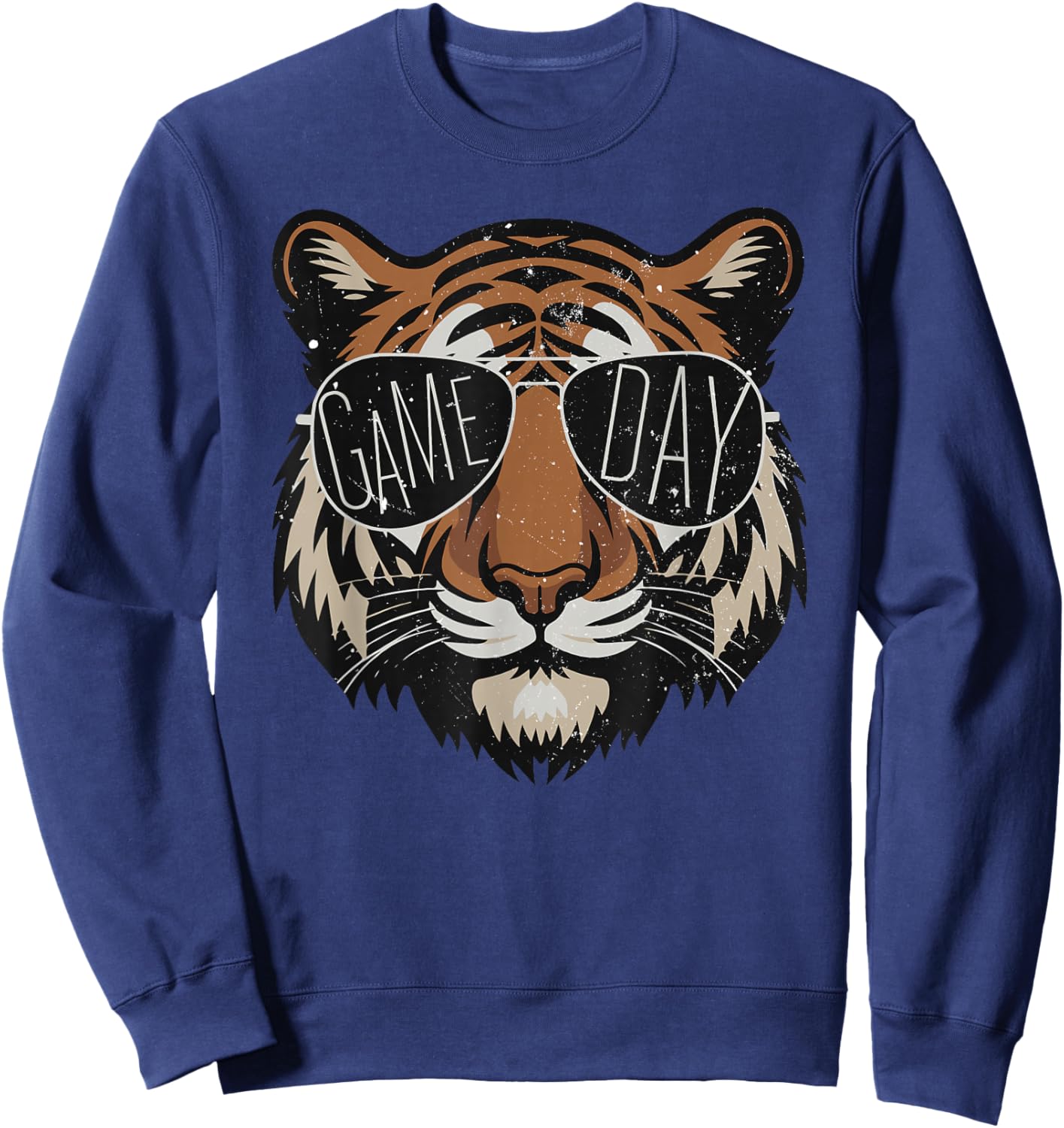 Touchdown American Football Game Day Thanksgiving Tiger Cool Sweatshirt - Sweatshirt | Navy