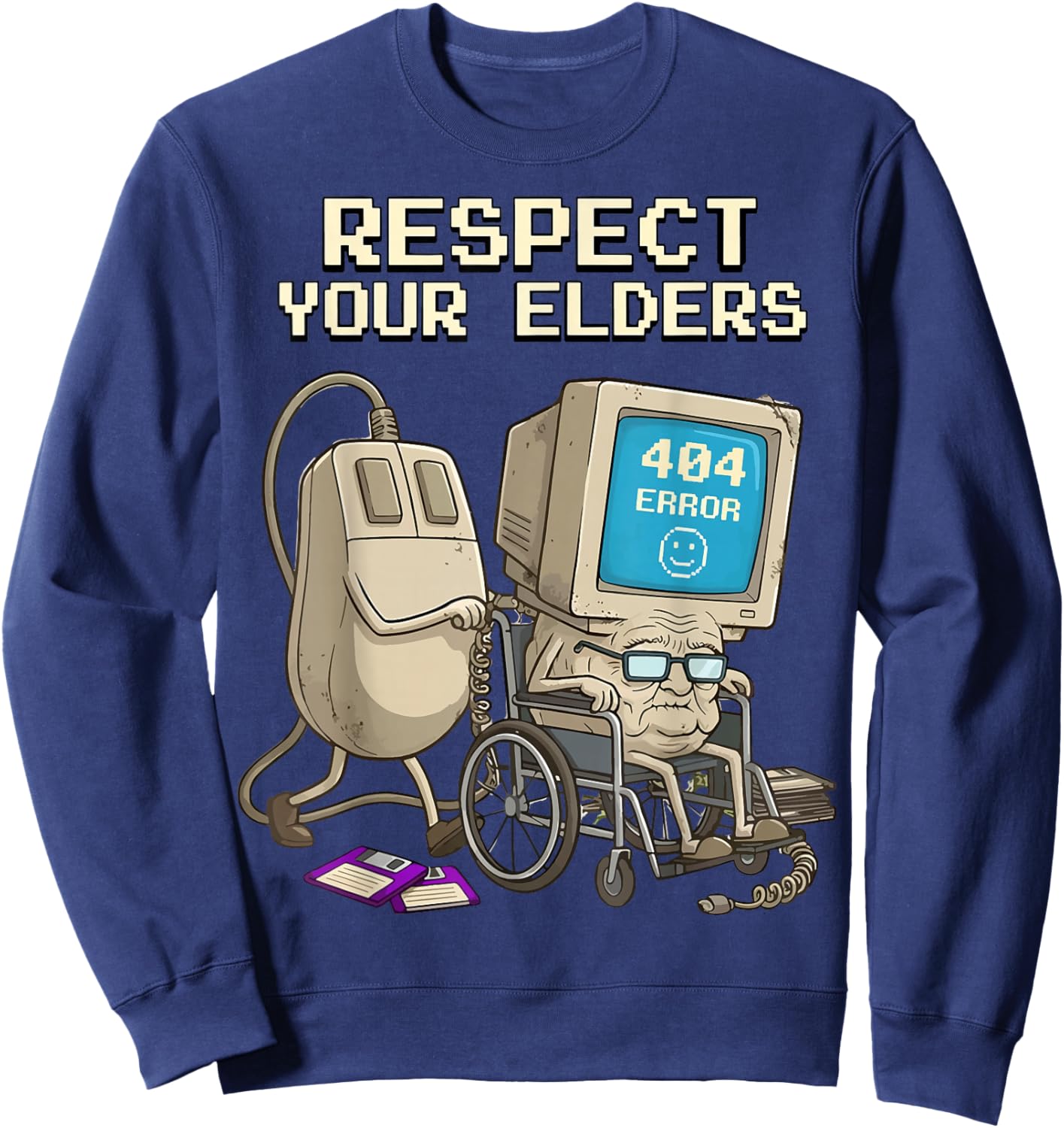Respect Your Elders Retro 80s Sweatshirt - Sweatshirt | Navy
