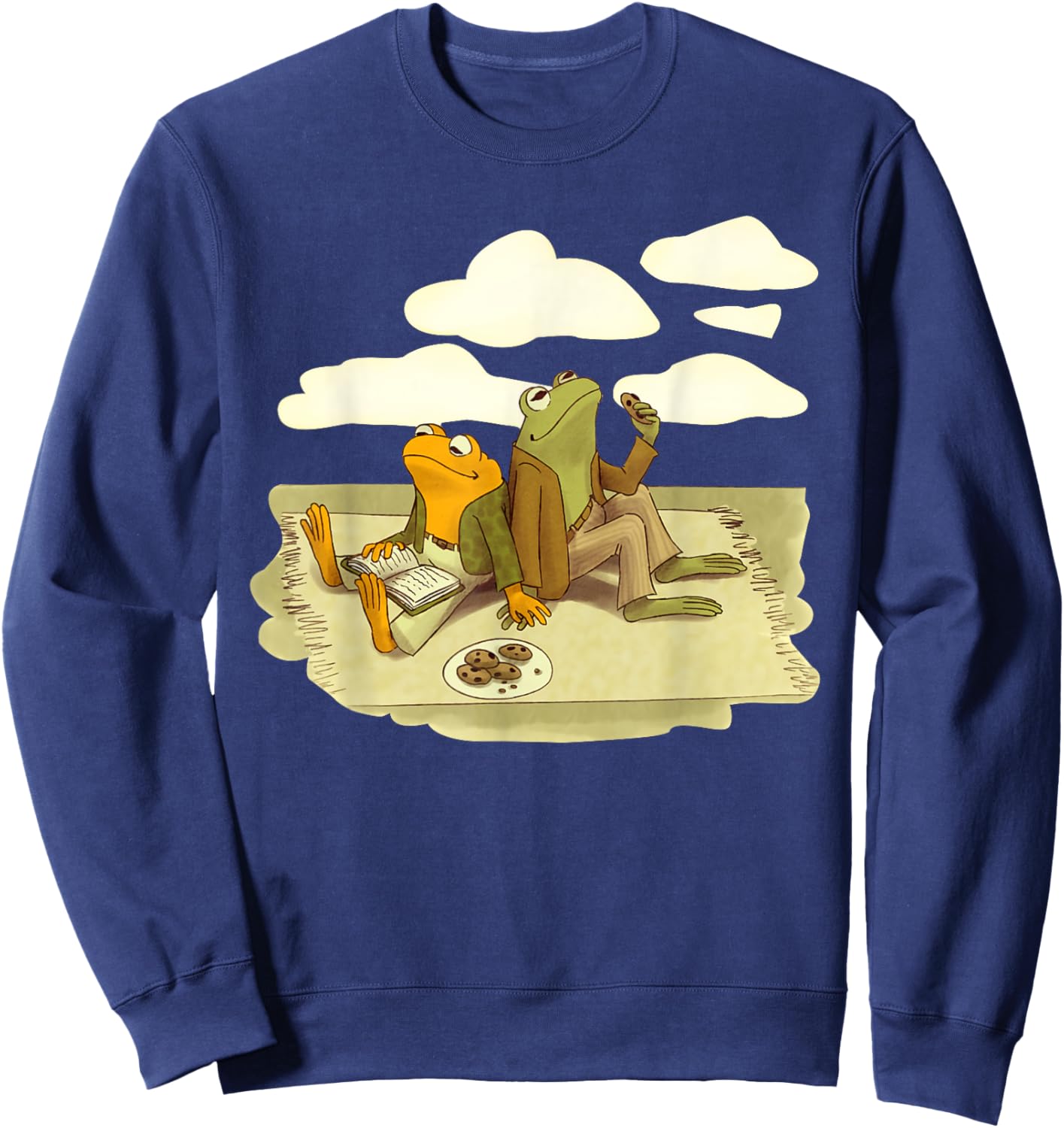 Book Frog Toad Vintage Book Frog Book Frog Reading Book Sweatshirt - Sweatshirt | Navy