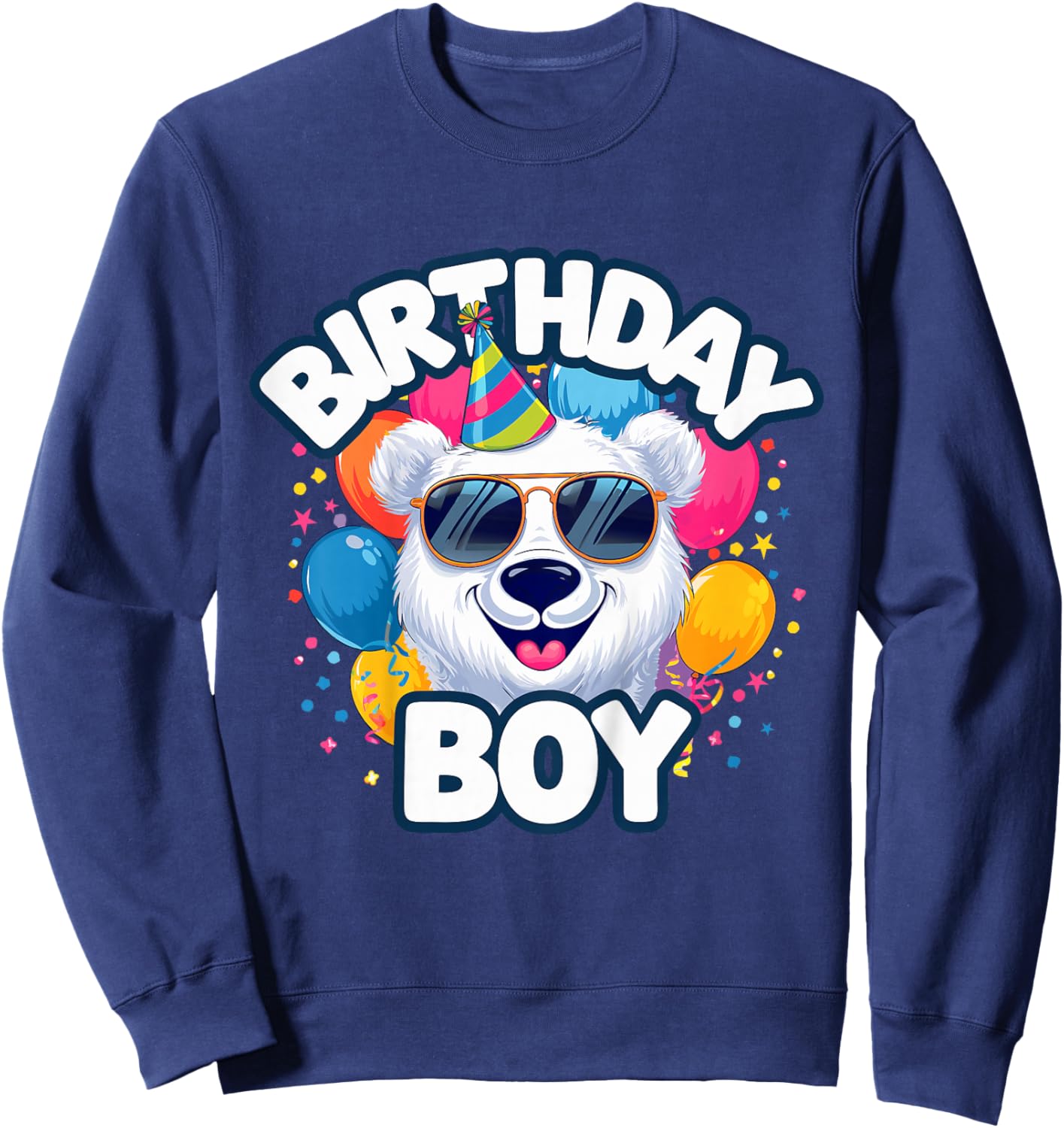 Kids Birthday Boy Polar Bear Kids Sweatshirt - Sweatshirt | Navy