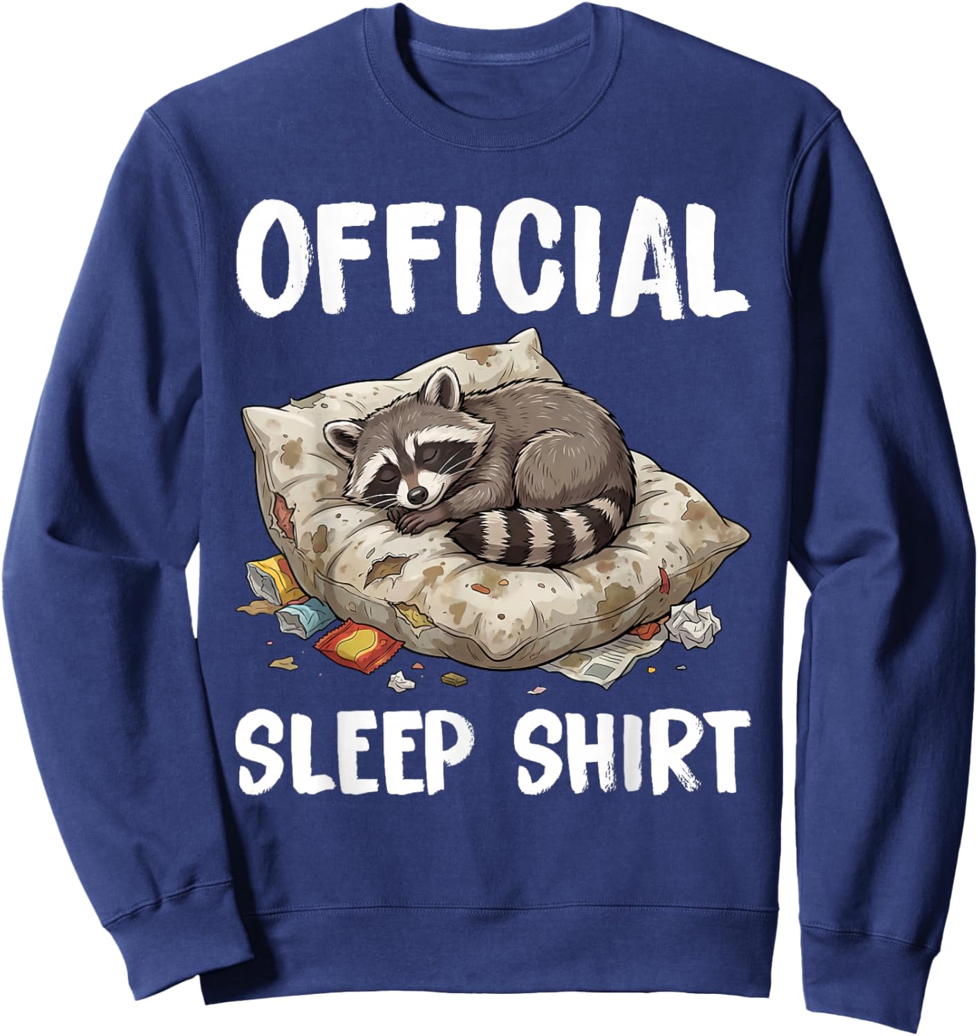 Cute Raccoon Official Sleep Shirt Pajamas Nightgown Sweatshirt - Sweatshirt | Navy