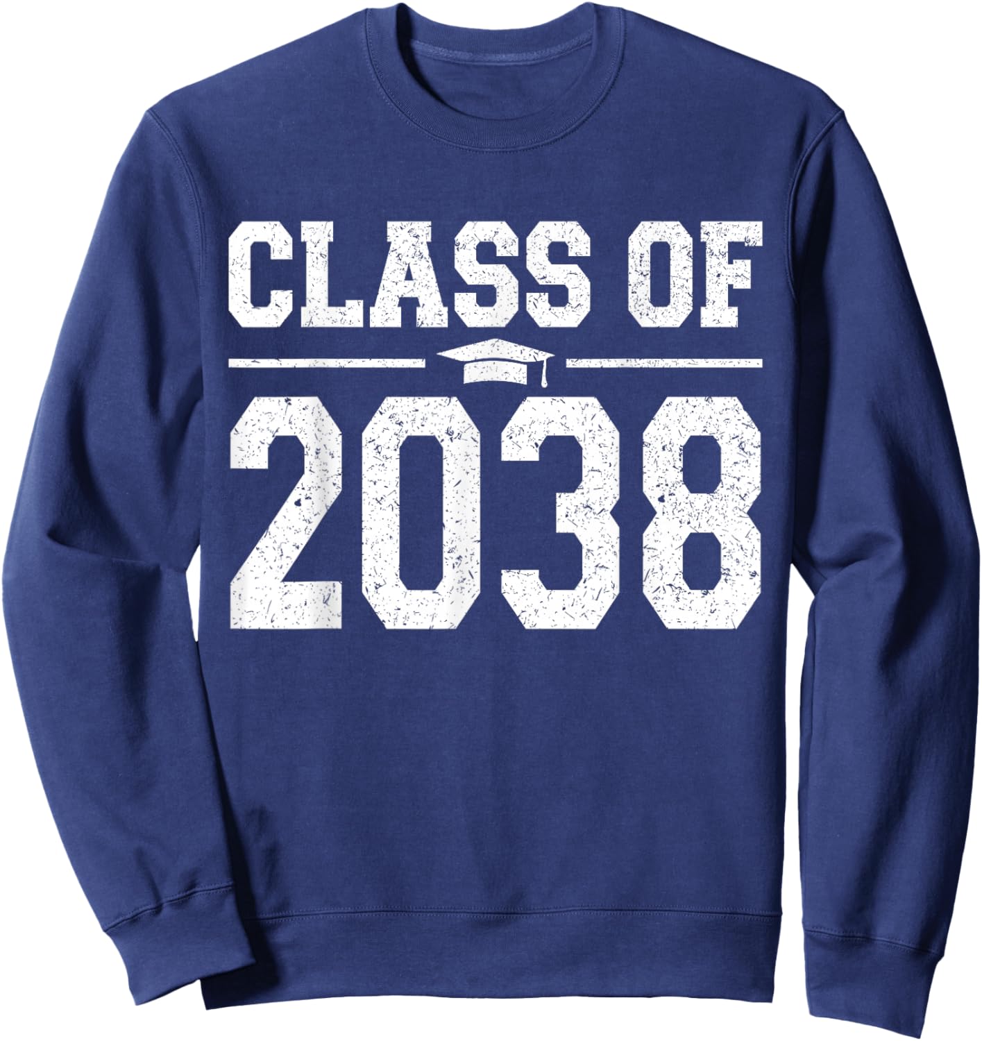 Class of 2038 Grow With Me Graduation Vintage Kindergarten Sweatshirt - Sweatshirt | Navy