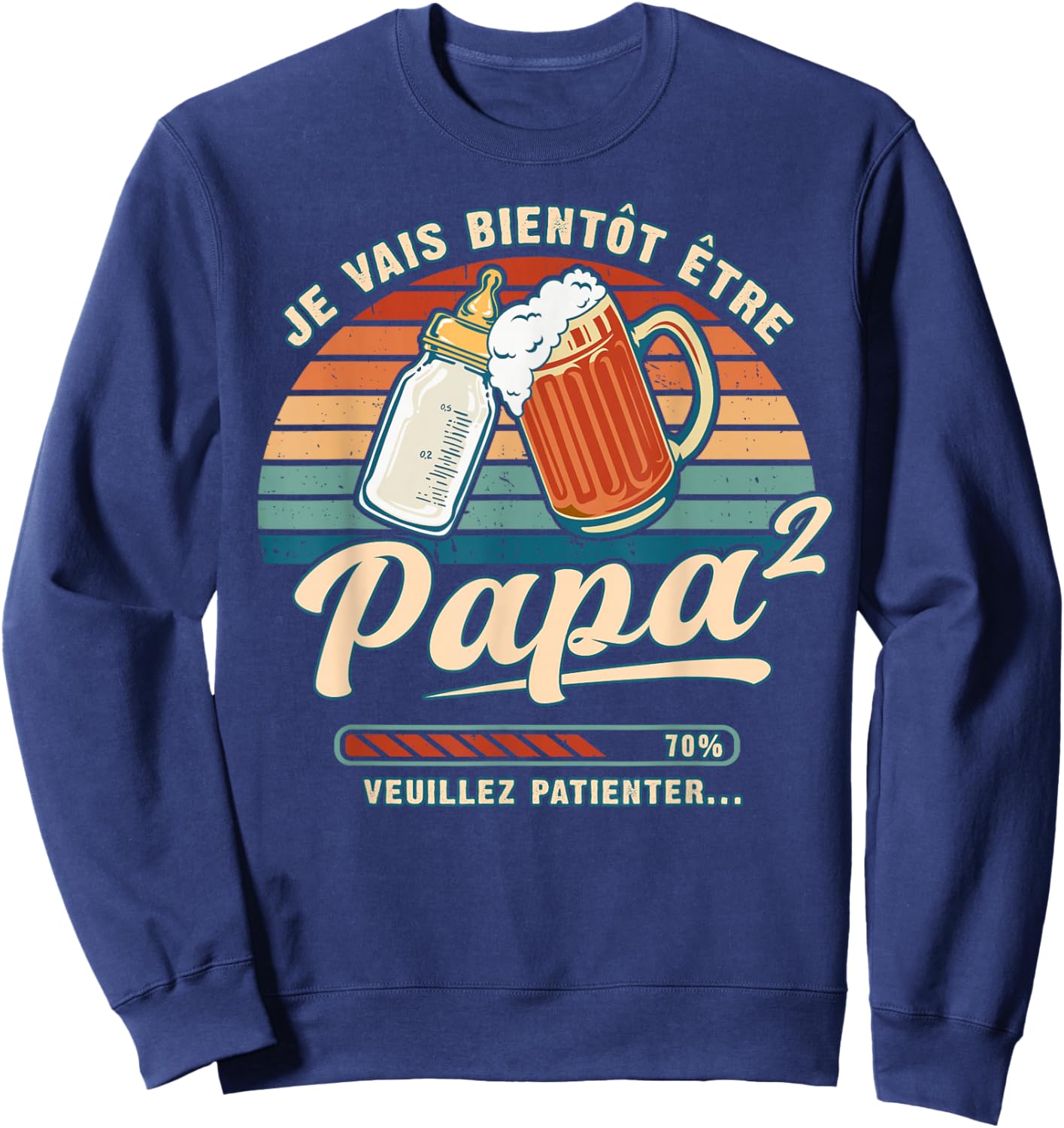 I Will Soon Be Dad 2 Announcement Baby Dad In Becoming Sweatshirt - Sweatshirt | Navy