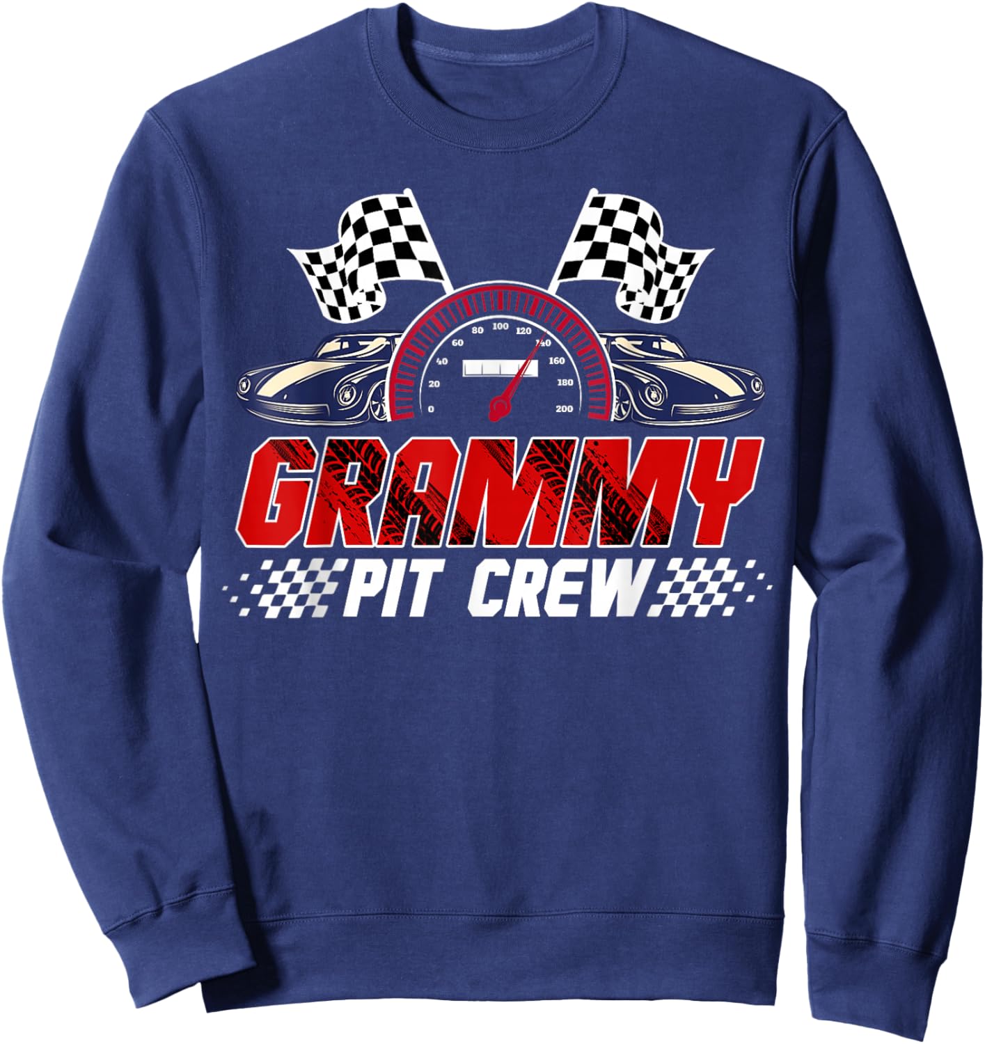 Race Car Birthday Party Racing Family Grammy Pit Crew Sweatshirt - Sweatshirt | Navy