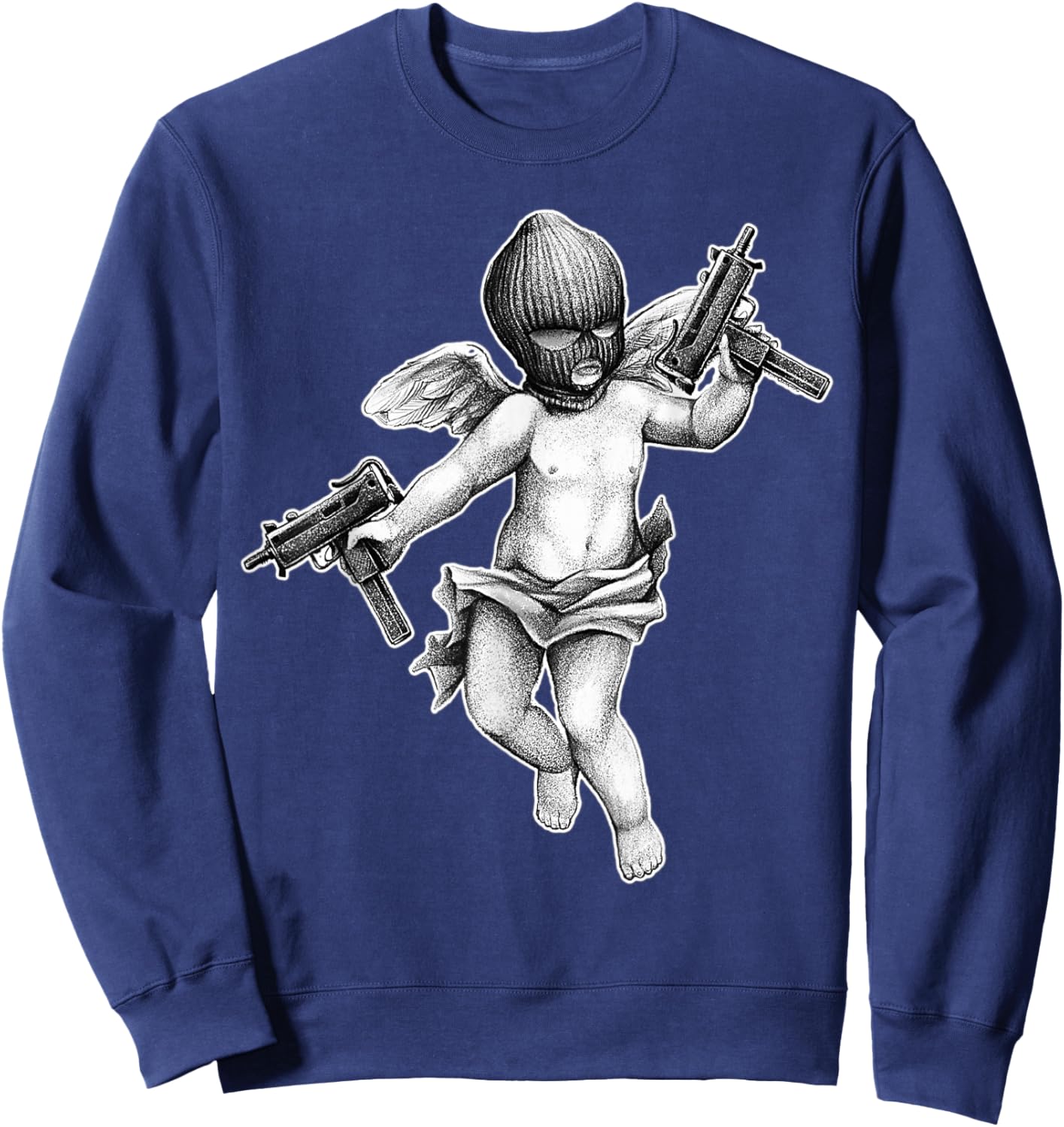 Cherub Angel Gangster Uzi Blackwork Sweatshirt - Sweatshirt | Navy