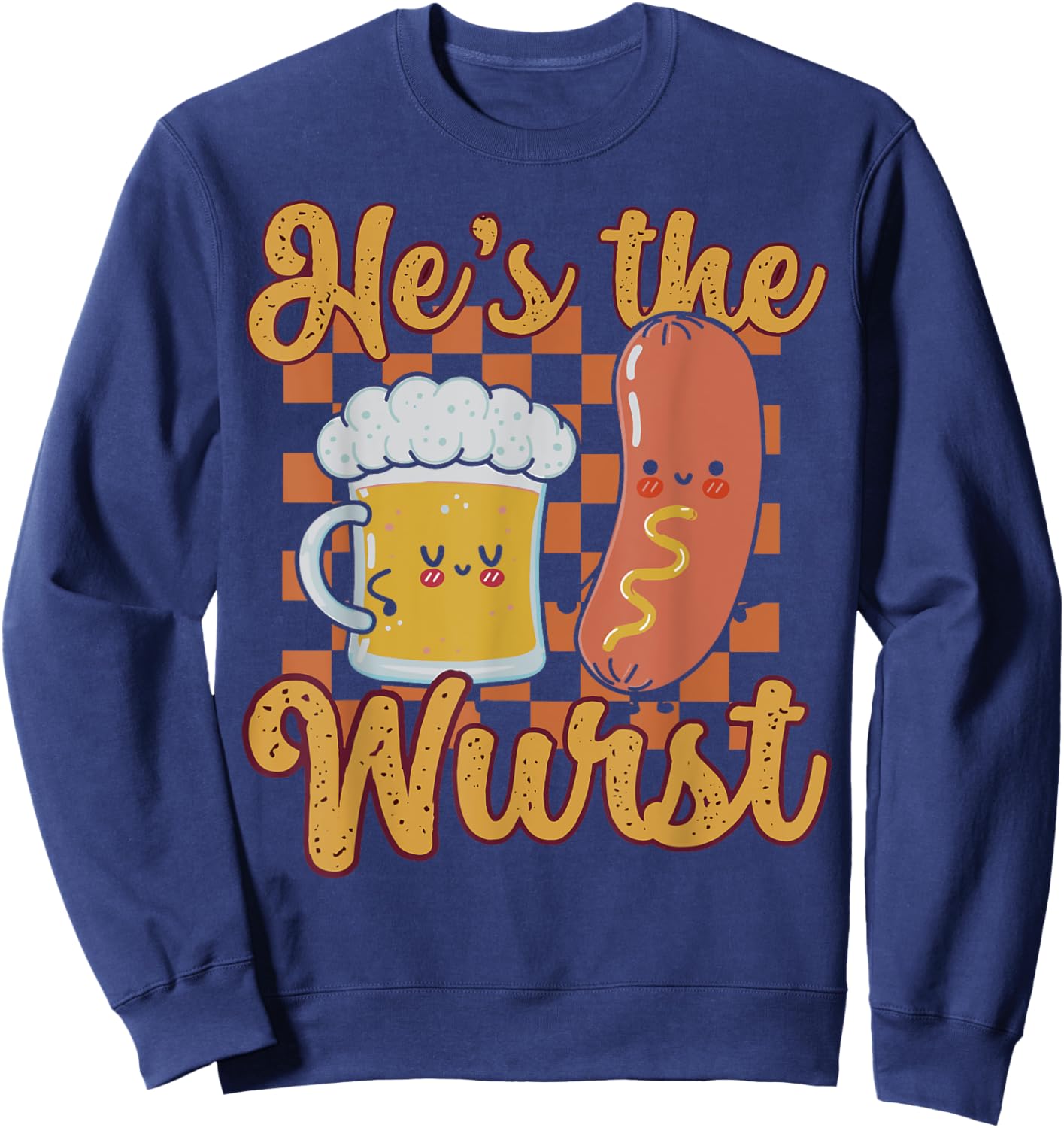 Oktoberfest German Drinking He's The Wurst Couple Matching Sweatshirt - Sweatshirt | Navy