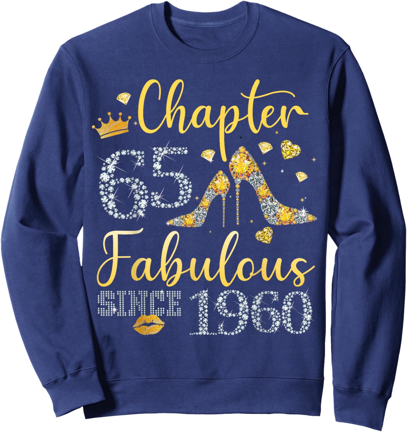 Women Chapter 65 Fabulous Since 1960 65 years old Birthday Sweatshirt - Sweatshirt | Navy