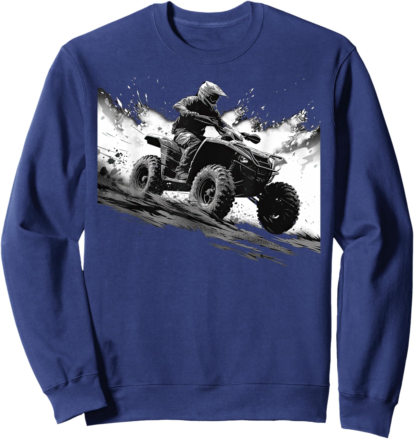 Quad 4 Wheeler ATV Racing: Thrills Offroad Sweatshirt - Sweatshirt | Navy