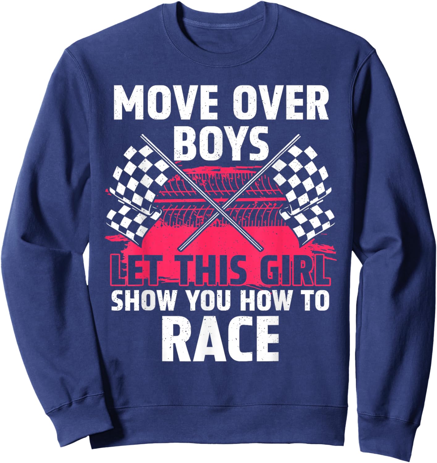 Car Racing Art Girls Race Track Race Car Driver Sweatshirt - Sweatshirt | Navy