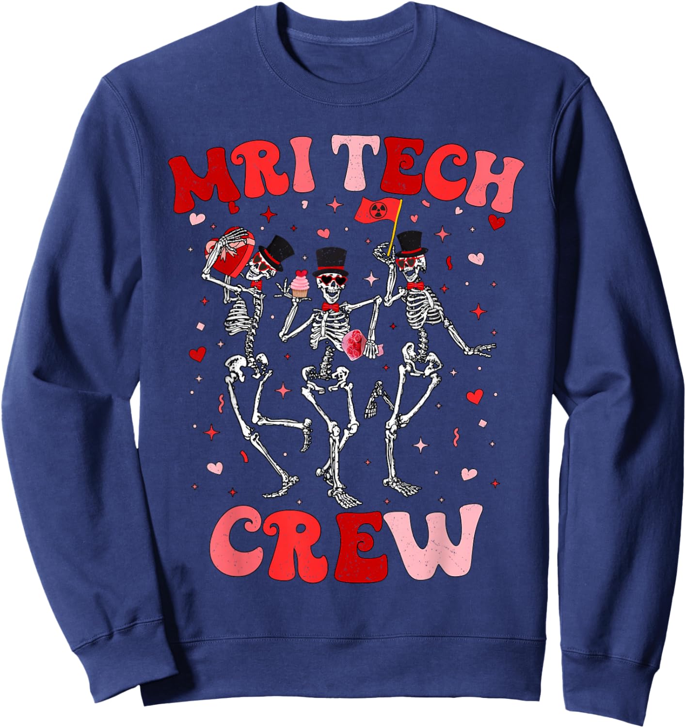 MRI Crew Radiology MRI Technologist MRI Tech Valentines Sweatshirt - Sweatshirt | Navy