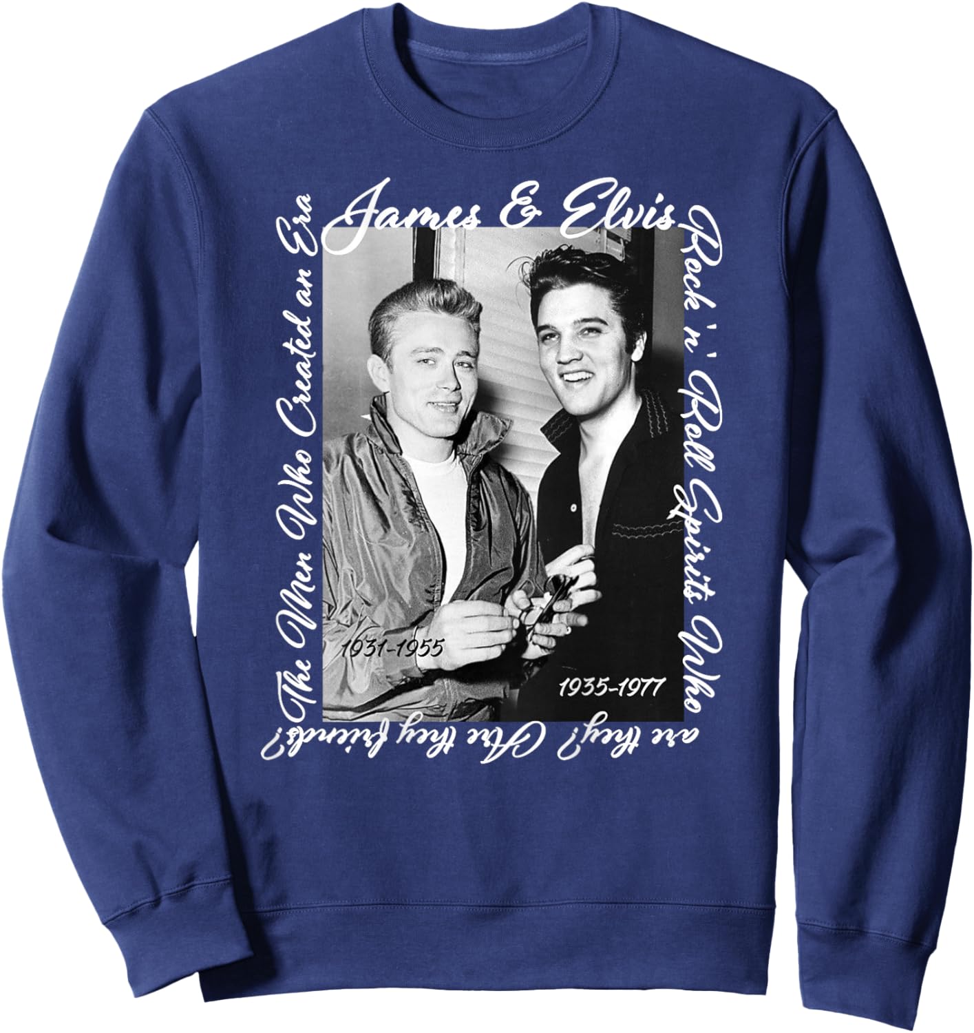 James Dean_Elvis Presley_Back Printed Sweatshirt - Sweatshirt | Navy