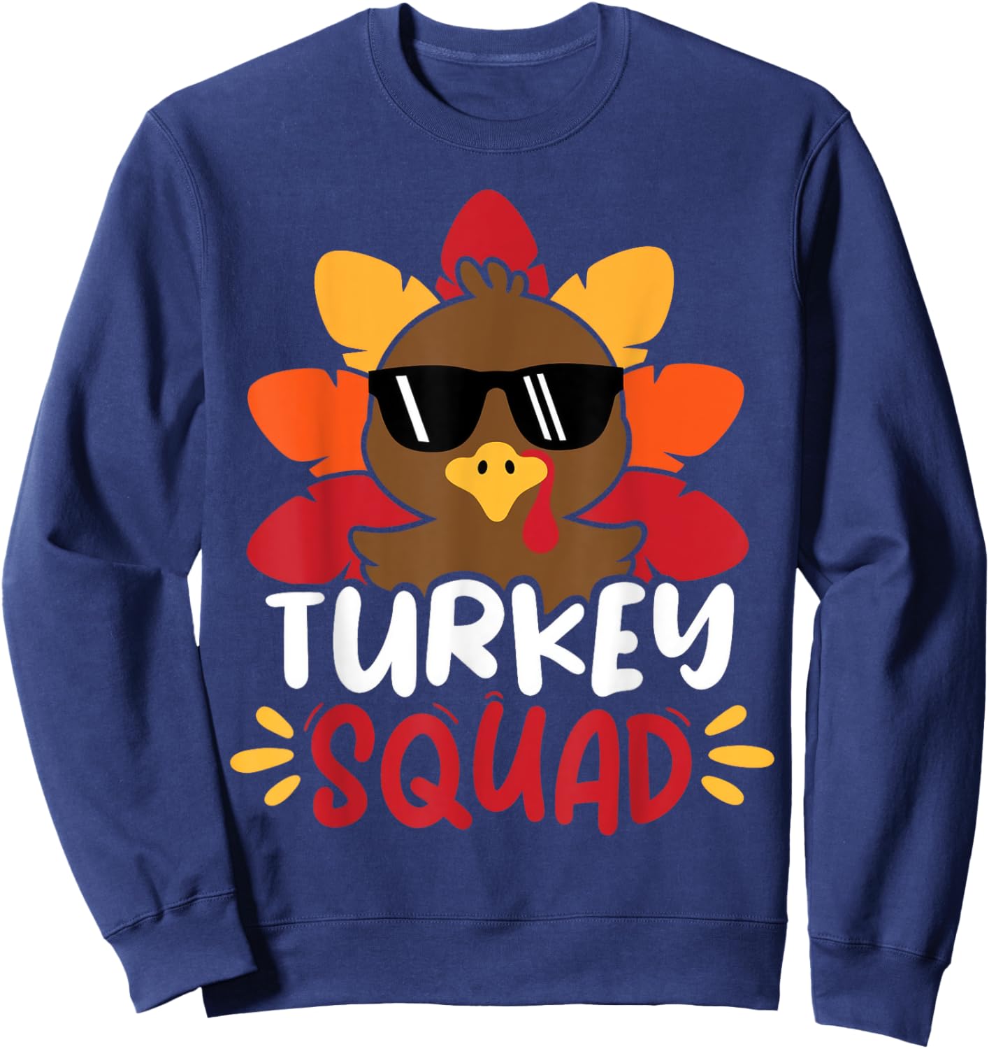 Turkey Trot Squad Little Boys Funny Thanksgiving Toddler Sweatshirt - Sweatshirt | Navy