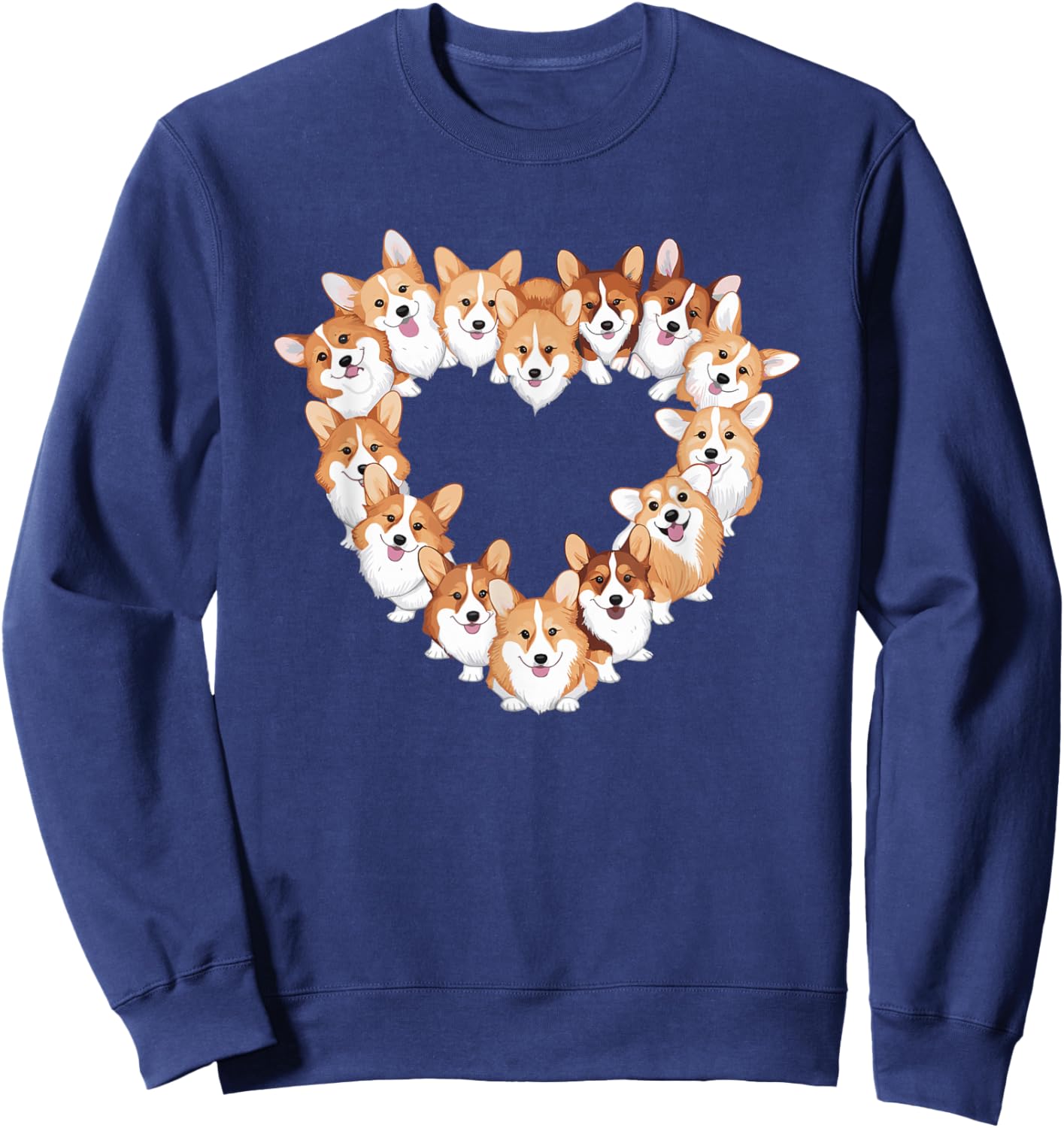 Heart Pembroke Welsh Corgi Corgis Sweatshirt - Sweatshirt | Navy