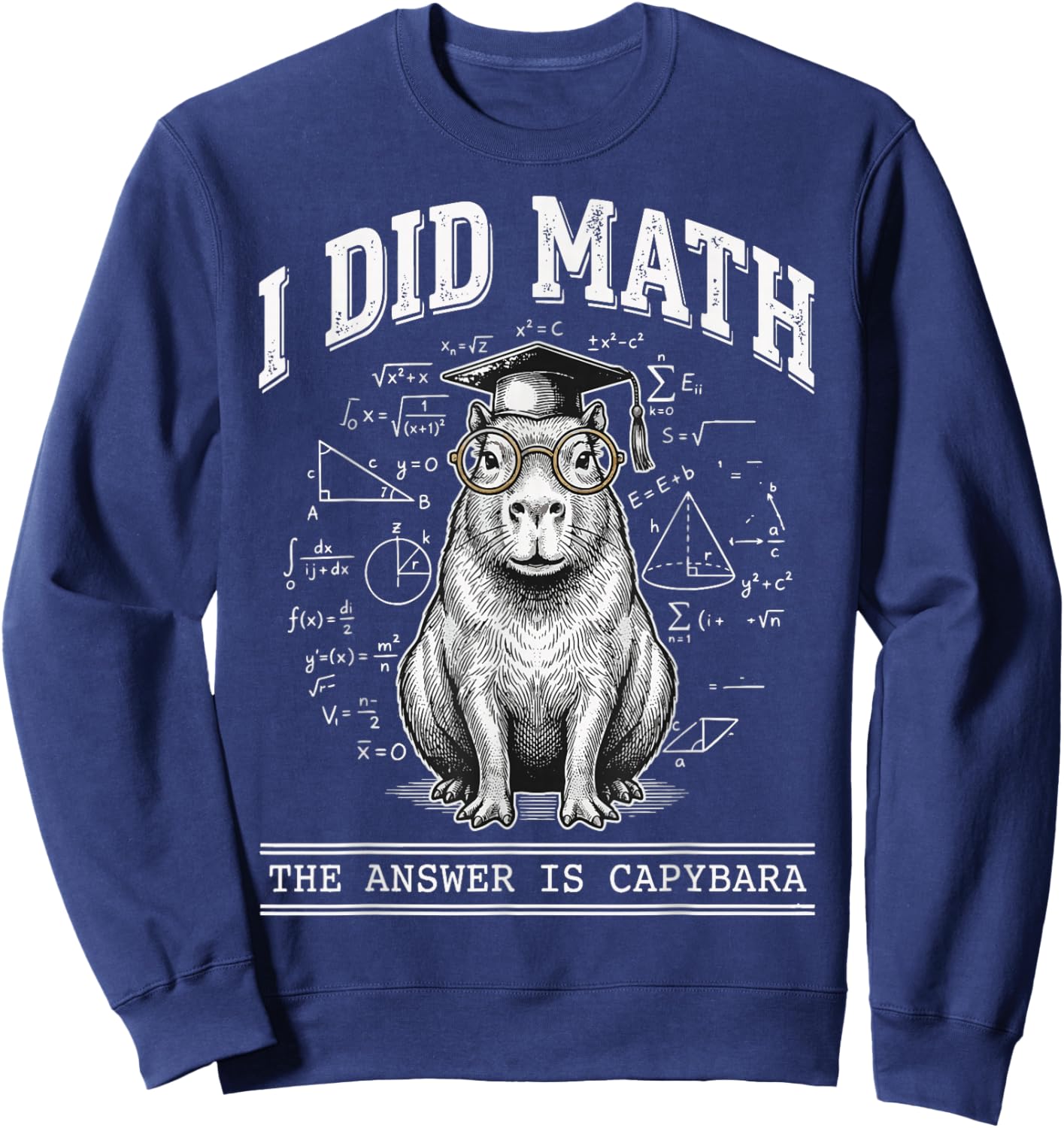 I Did Math The Answer is Capybara Sweatshirt - Sweatshirt | Navy