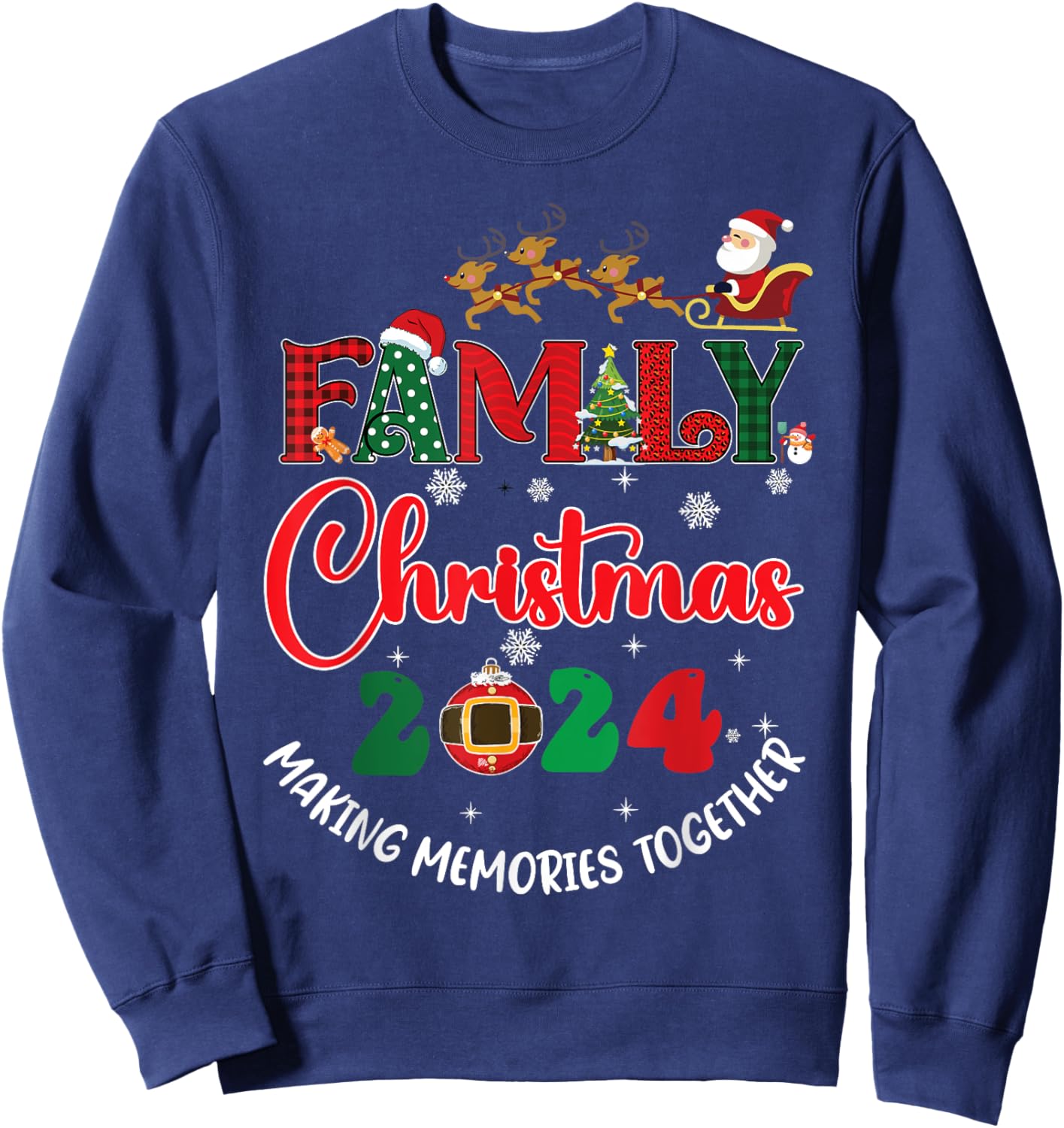 Family Christmas 2024 Matching Xmas Making Memories Together Sweatshirt - Sweatshirt | Navy