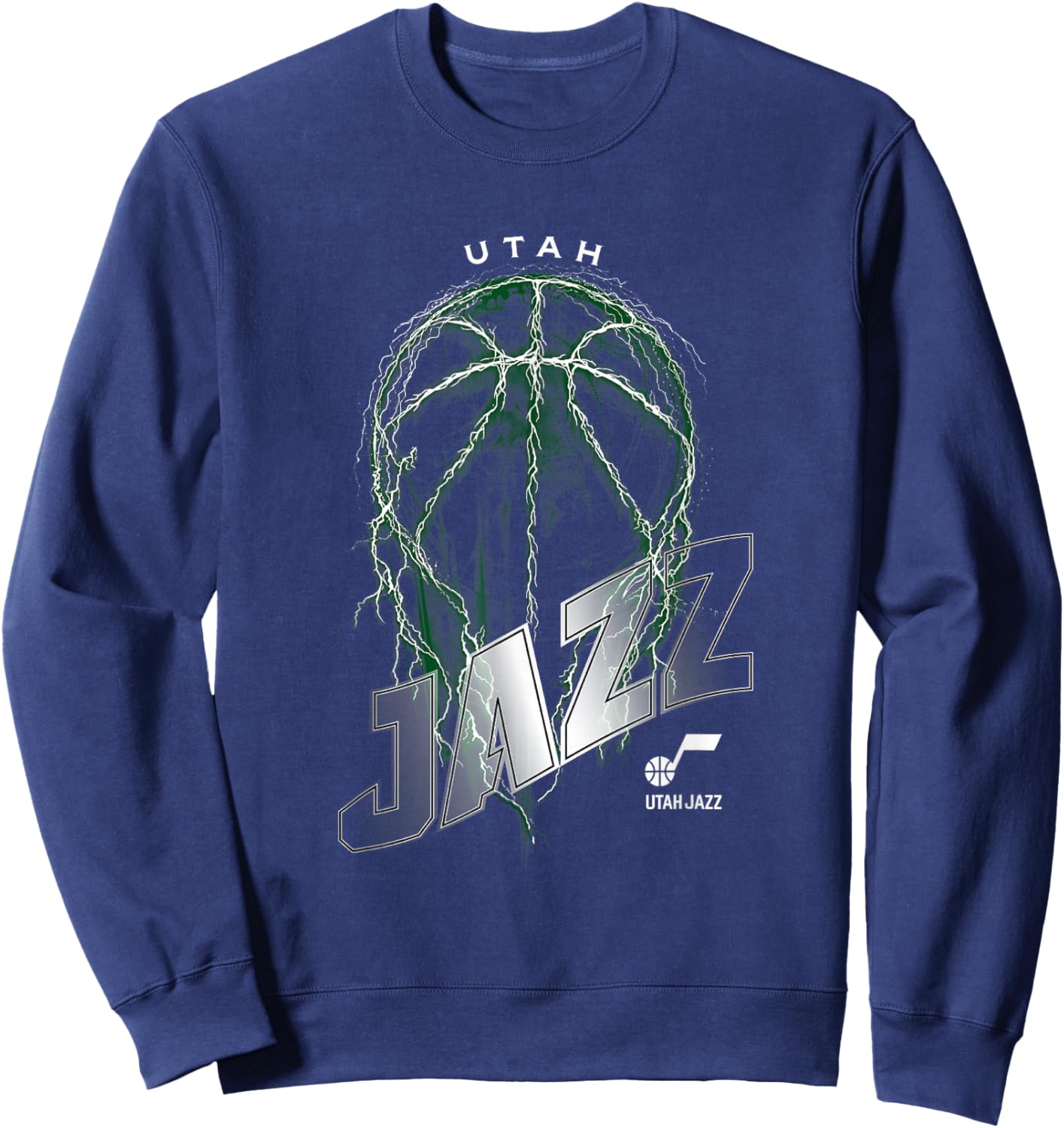 NBA Utah Jazz Lightning Bolt Basketball Logo Sweatshirt - Sweatshirt | Navy