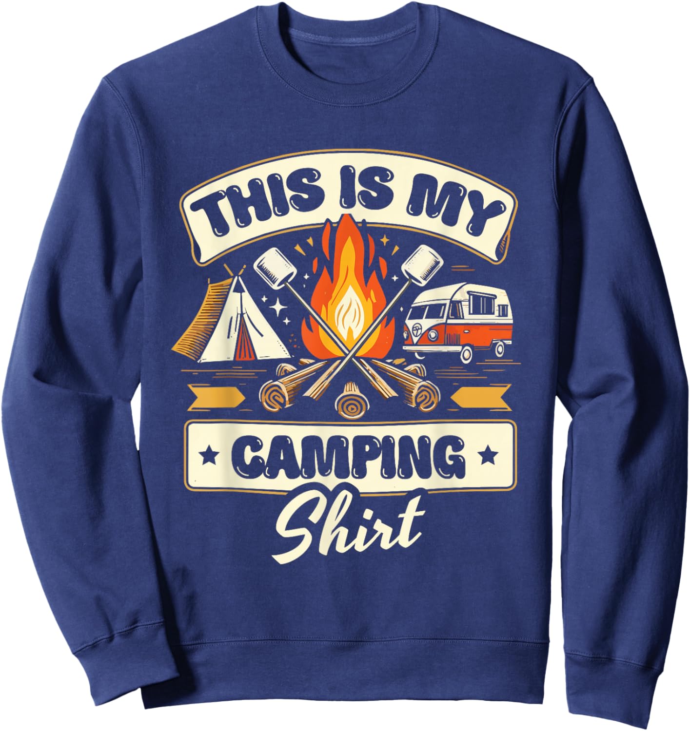 Funny Glamping Camping Lover Design Sweatshirt - Sweatshirt | Navy