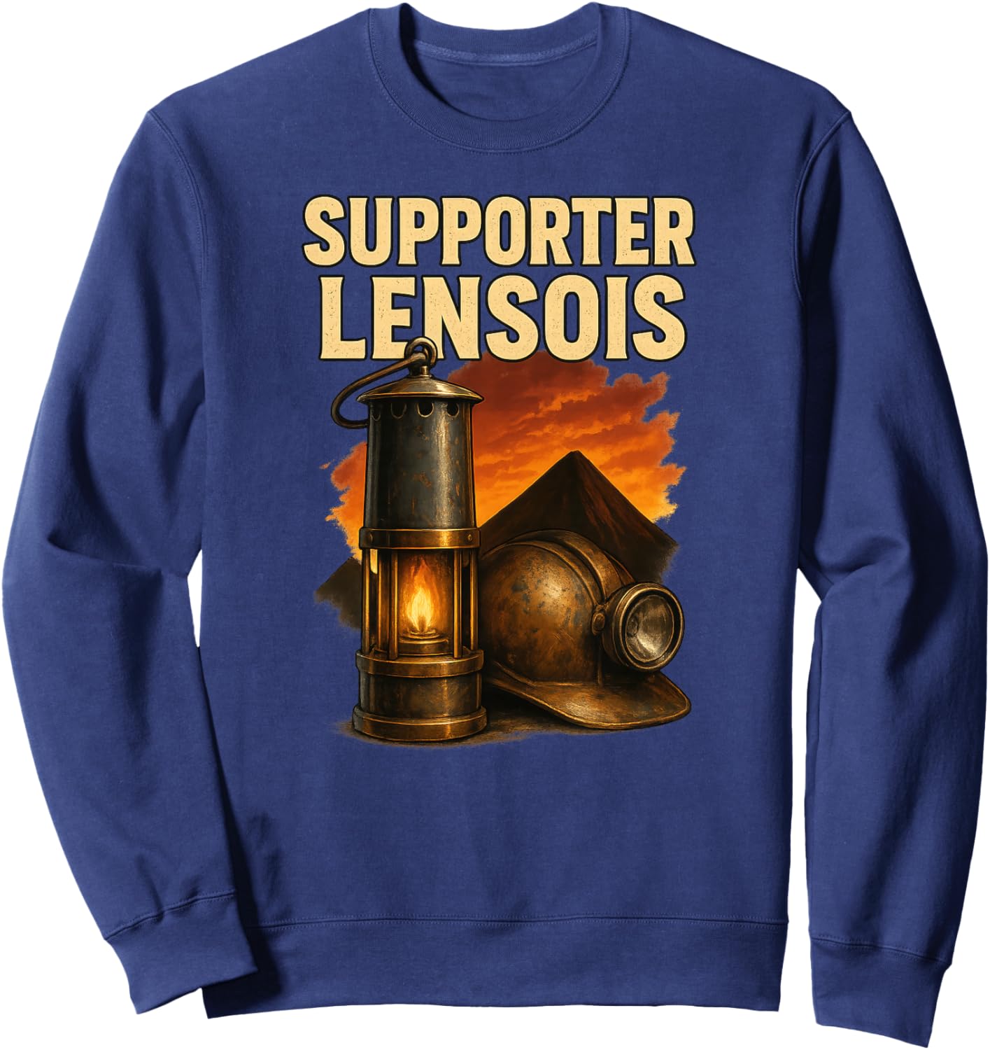 Supporter Lensois - Casque de Mineur et Terrils de Lens Haut de Gamme Sweatshirt - Sweatshirt | Navy