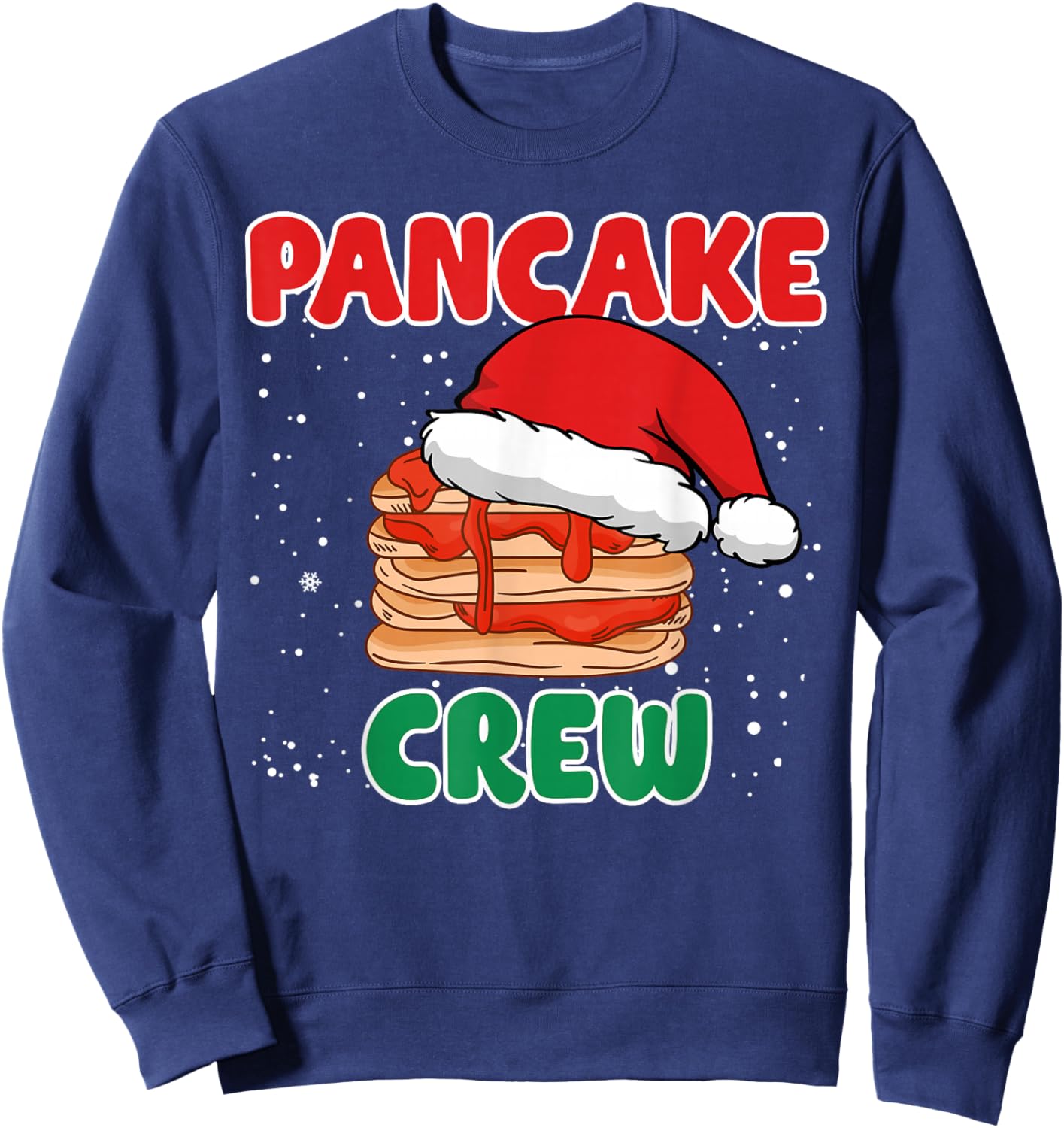 Pancake Crew Funny Pancake Lover Pancake Christmas Pajama Sweatshirt - Sweatshirt | Navy