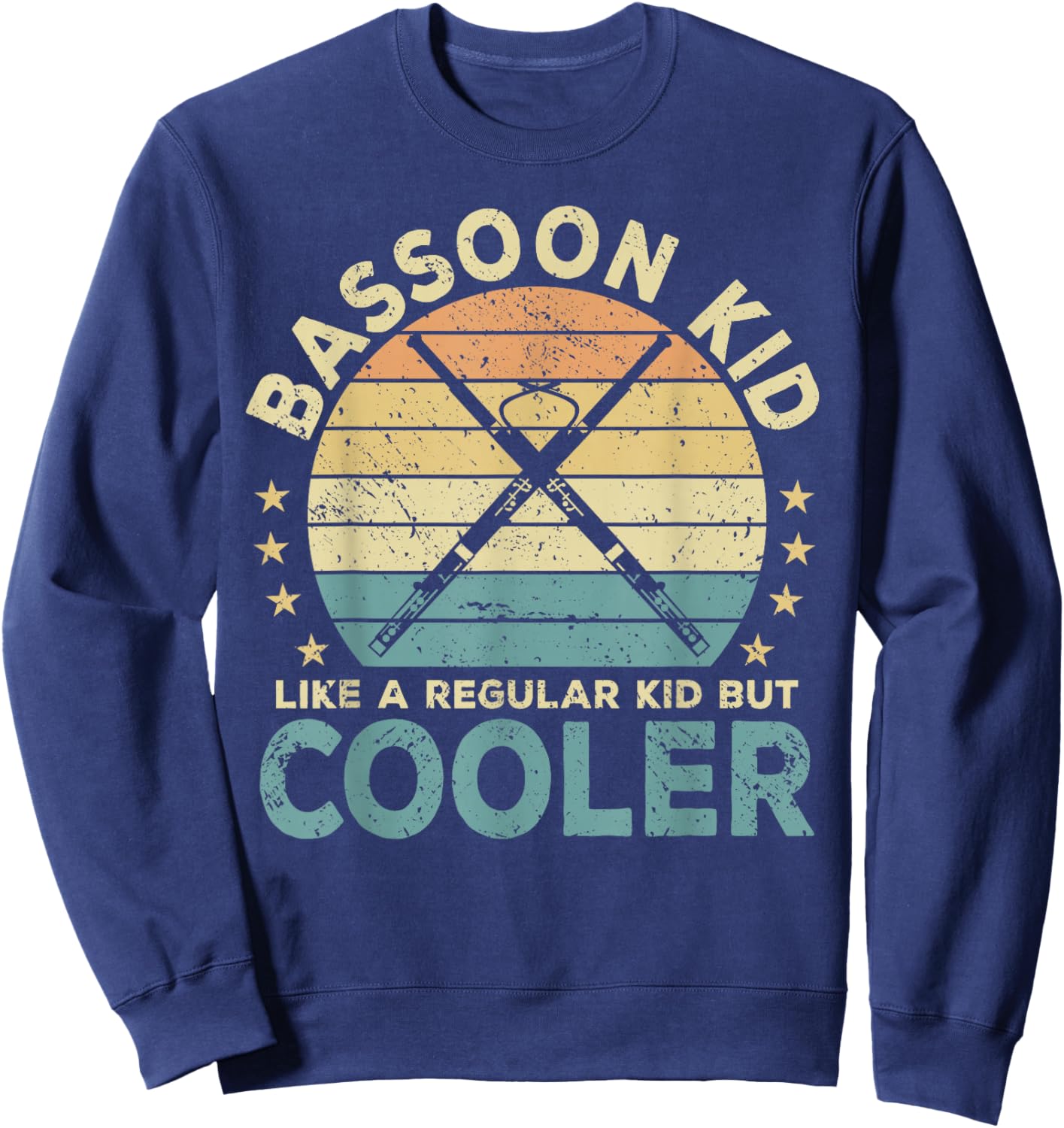 Bassoon Kid Music Funny Musical Instrument , Small, Black Sweatshirt - Sweatshirt | Navy