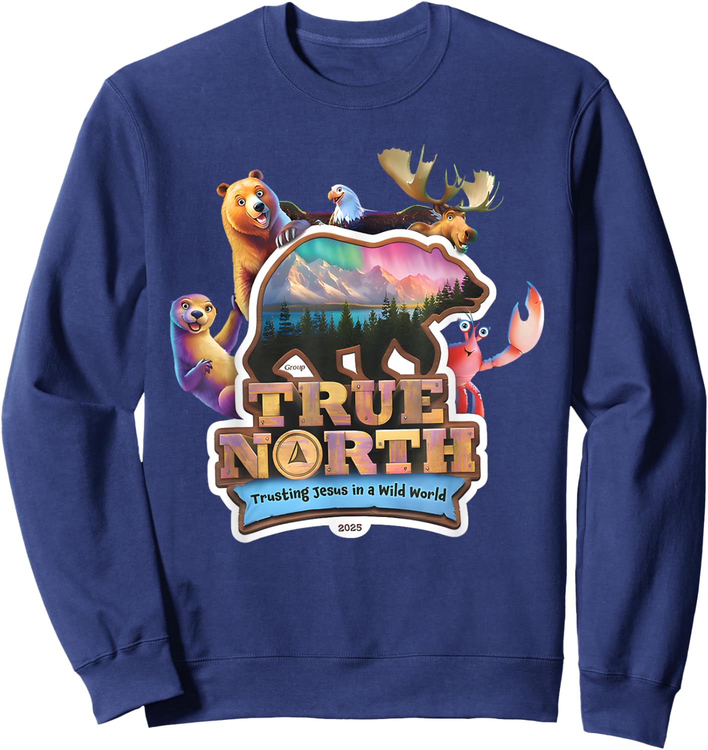True North VBS 2025 Trusting Jesus Wilderness Christian Sweatshirt - Sweatshirt | Navy