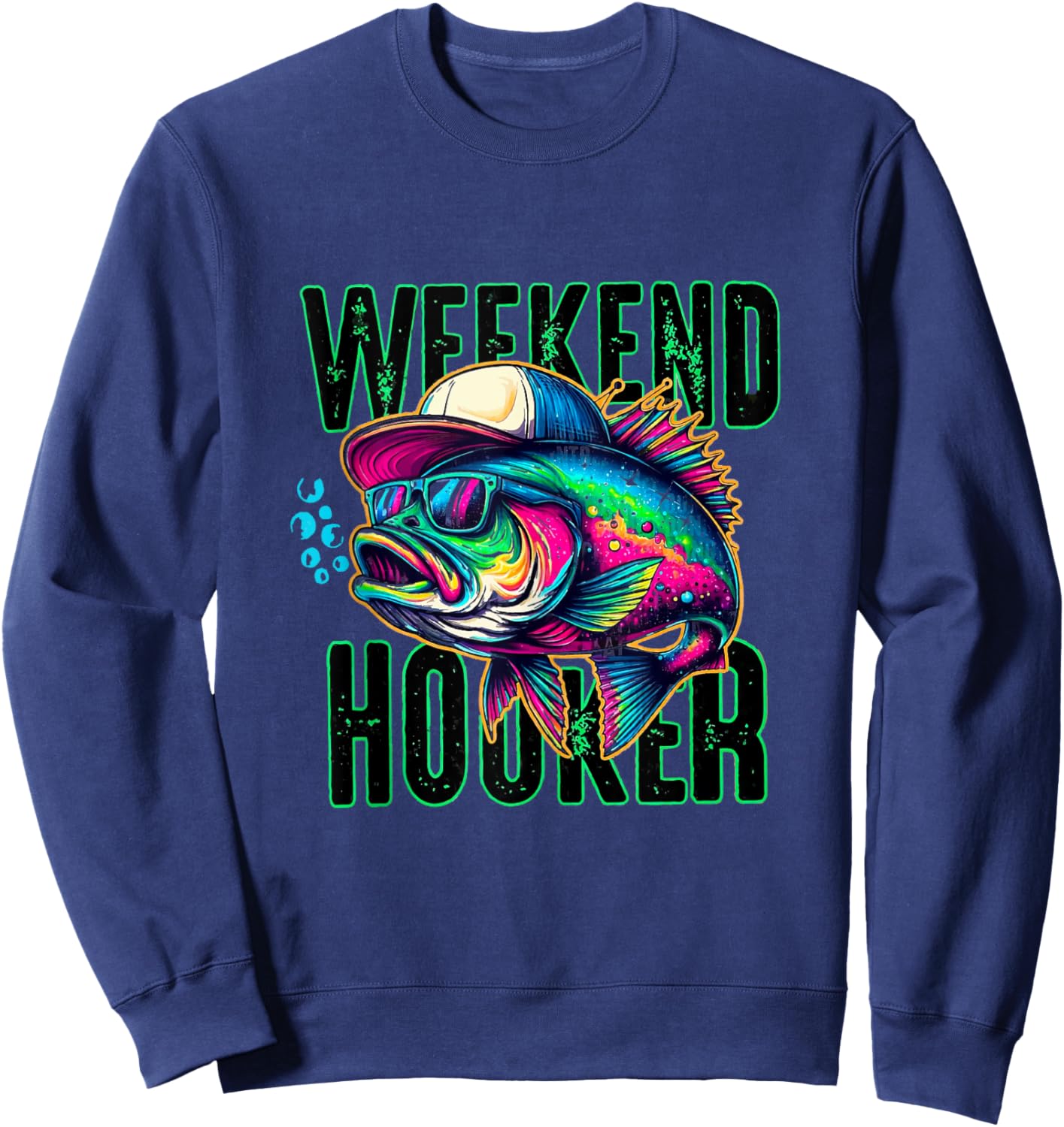 Weekend Hooker Colorful Fishing Sweatshirt - Sweatshirt | Navy