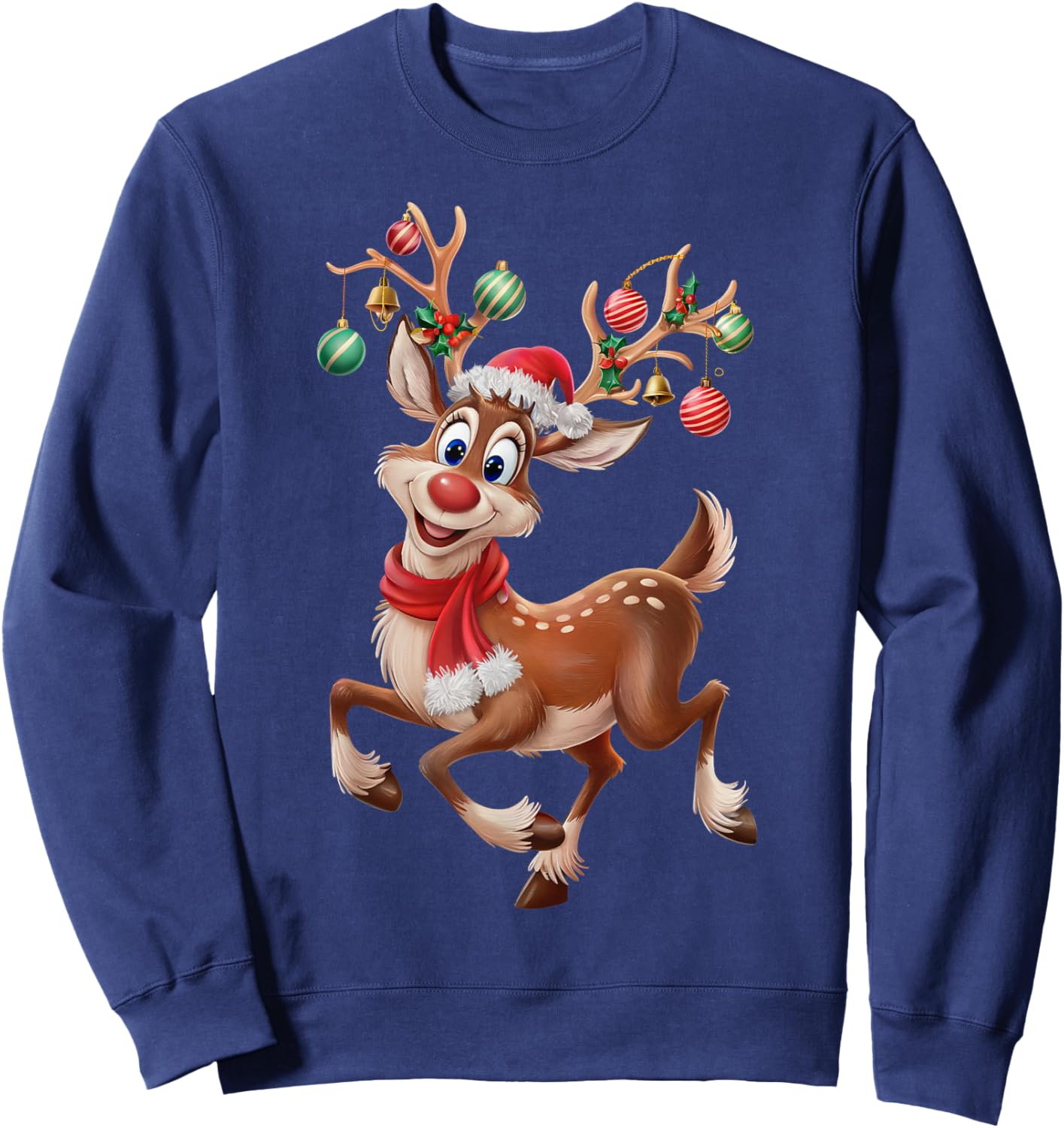 funny Rudolph The Red Nose Reindeer For Kids & Christmas boy Sweatshirt - Sweatshirt | Navy
