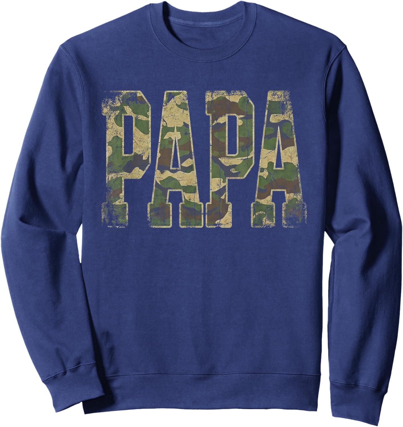 Retro Camo Dad Camouflage Dad Fathers Day Sweatshirt - Sweatshirt | Navy