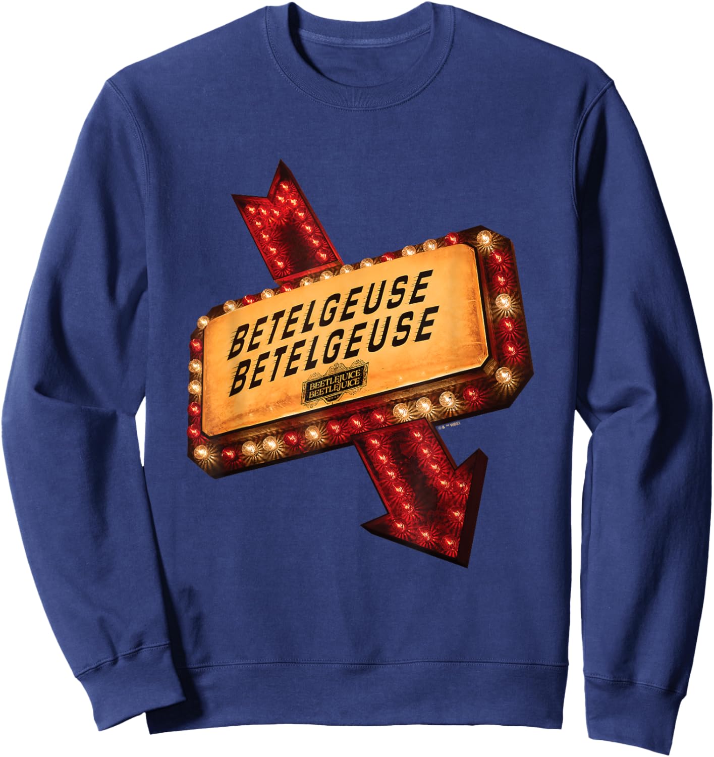 Beetlejuice Beetlejuice Light Sign Logo Vintage Sweatshirt - Sweatshirt | Navy