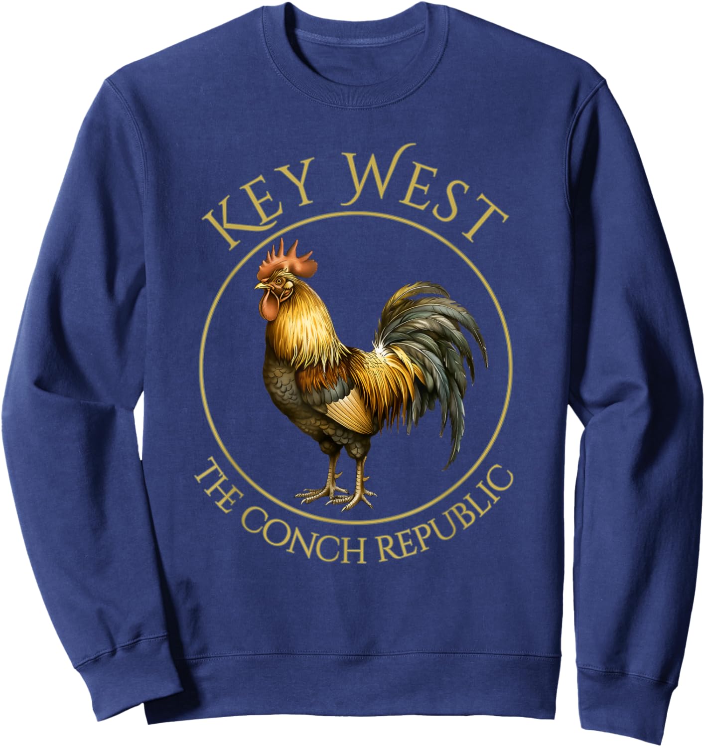 Vintage Rooster Key West Florida Vacation Sweatshirt - Sweatshirt | Navy