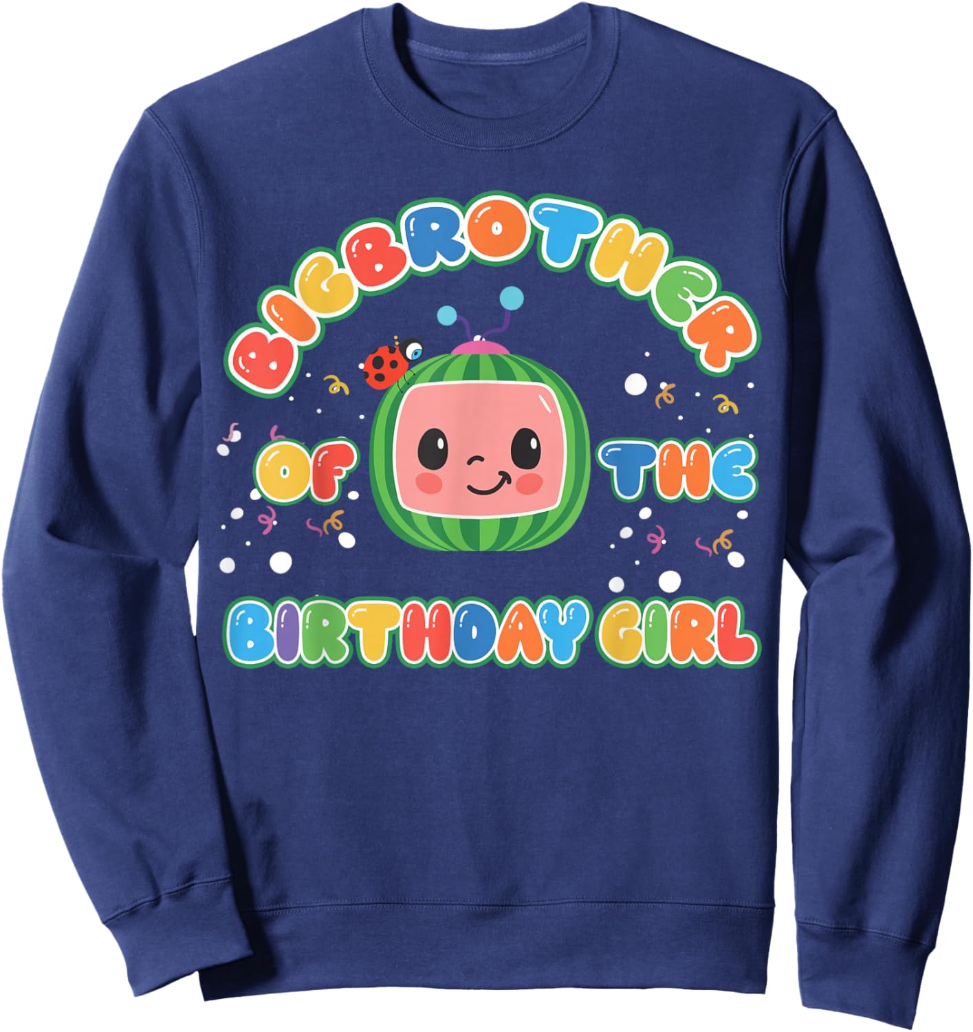 BigBrother Of The Birthday Girl Melon Family Matching Funny Sweatshirt - Sweatshirt | Navy