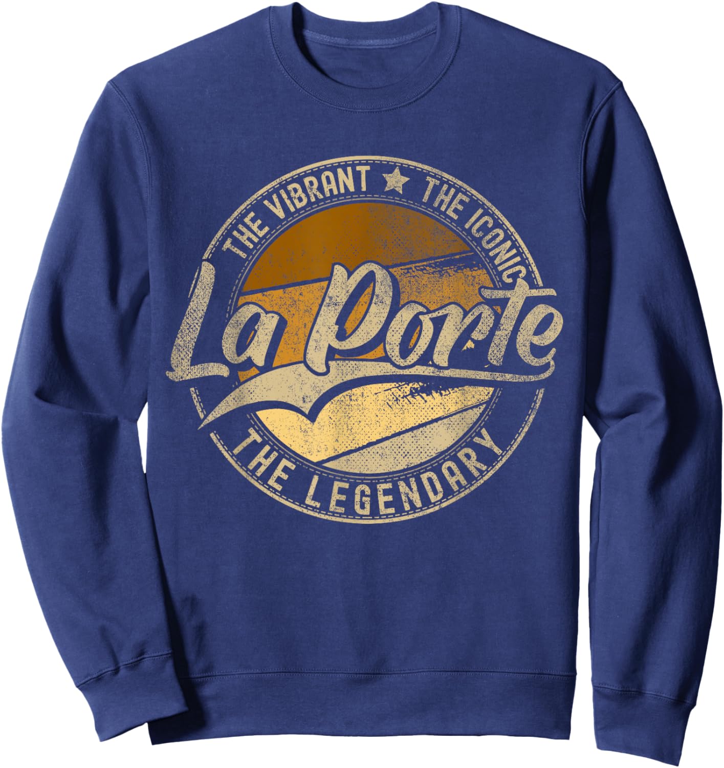La Porte TX | Texas | Vintage Distressed Sweatshirt - Sweatshirt | Navy