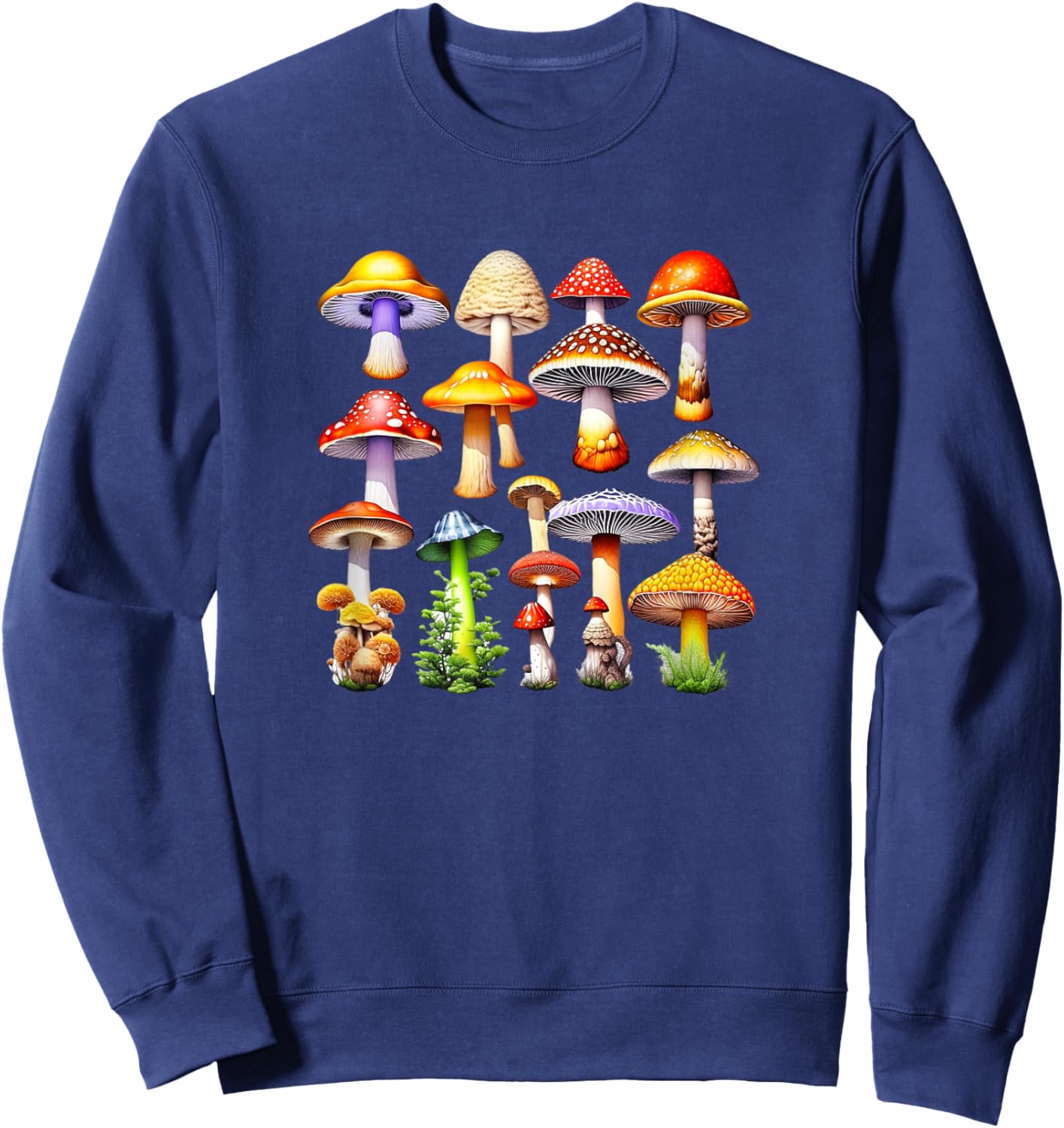 Mushroom Gobblincore Nature Aesthetic Earthy Hiking Sweatshirt - Sweatshirt | Navy